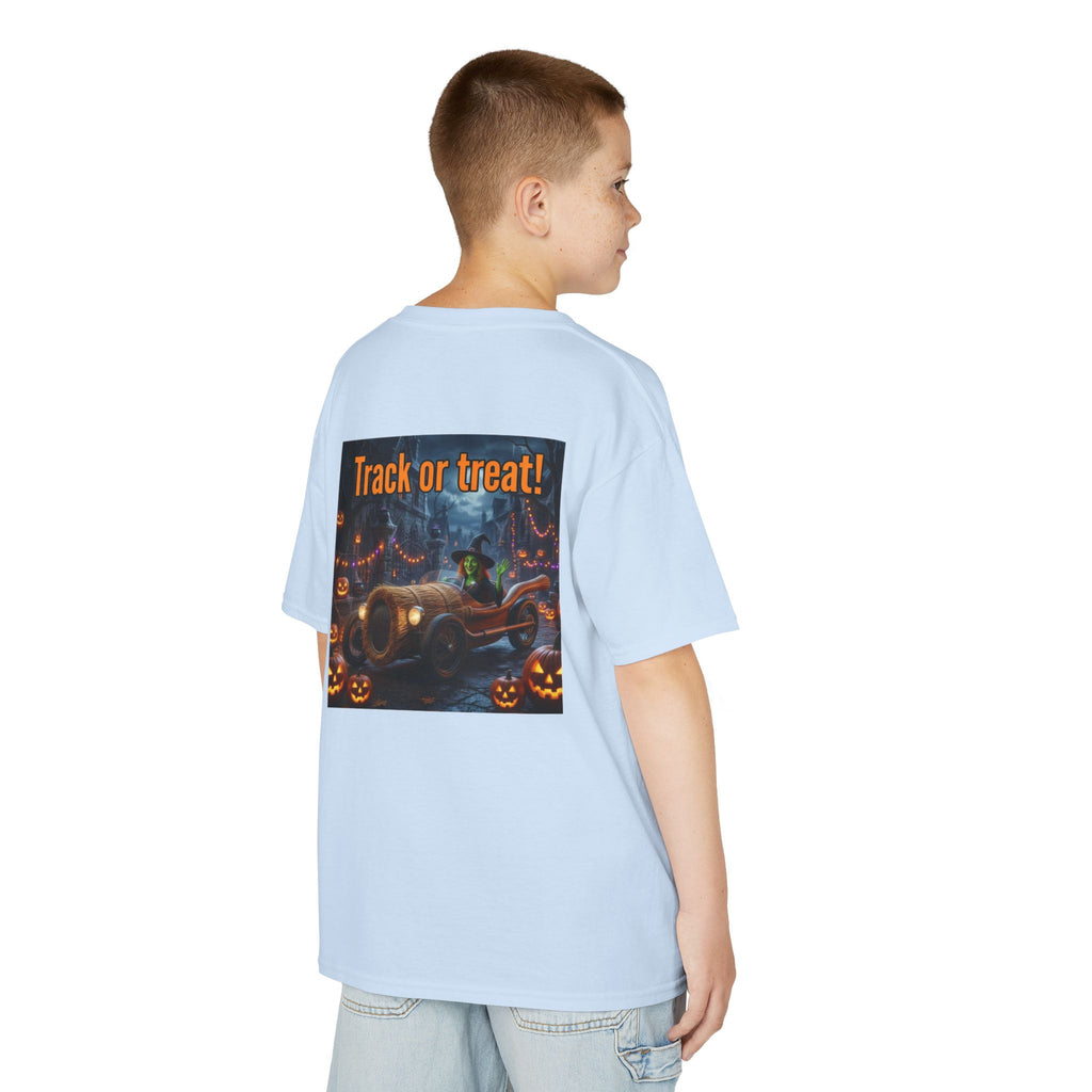 'Track or Treat!' Halloween Racing Car - Kid's Tee Shirt