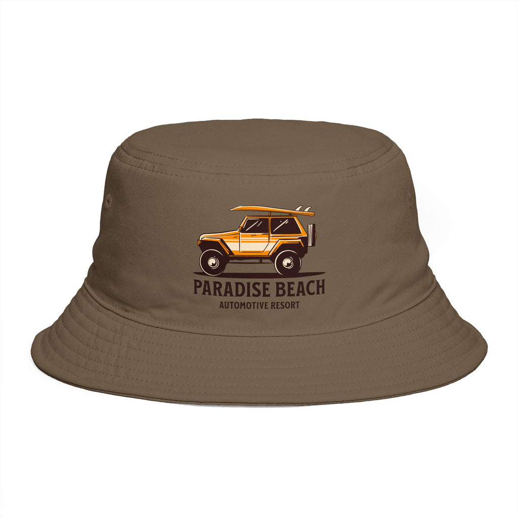 Paradise Beach Surf Buggy Bucket Hat — Vintage Beach Vacation Sun Hat