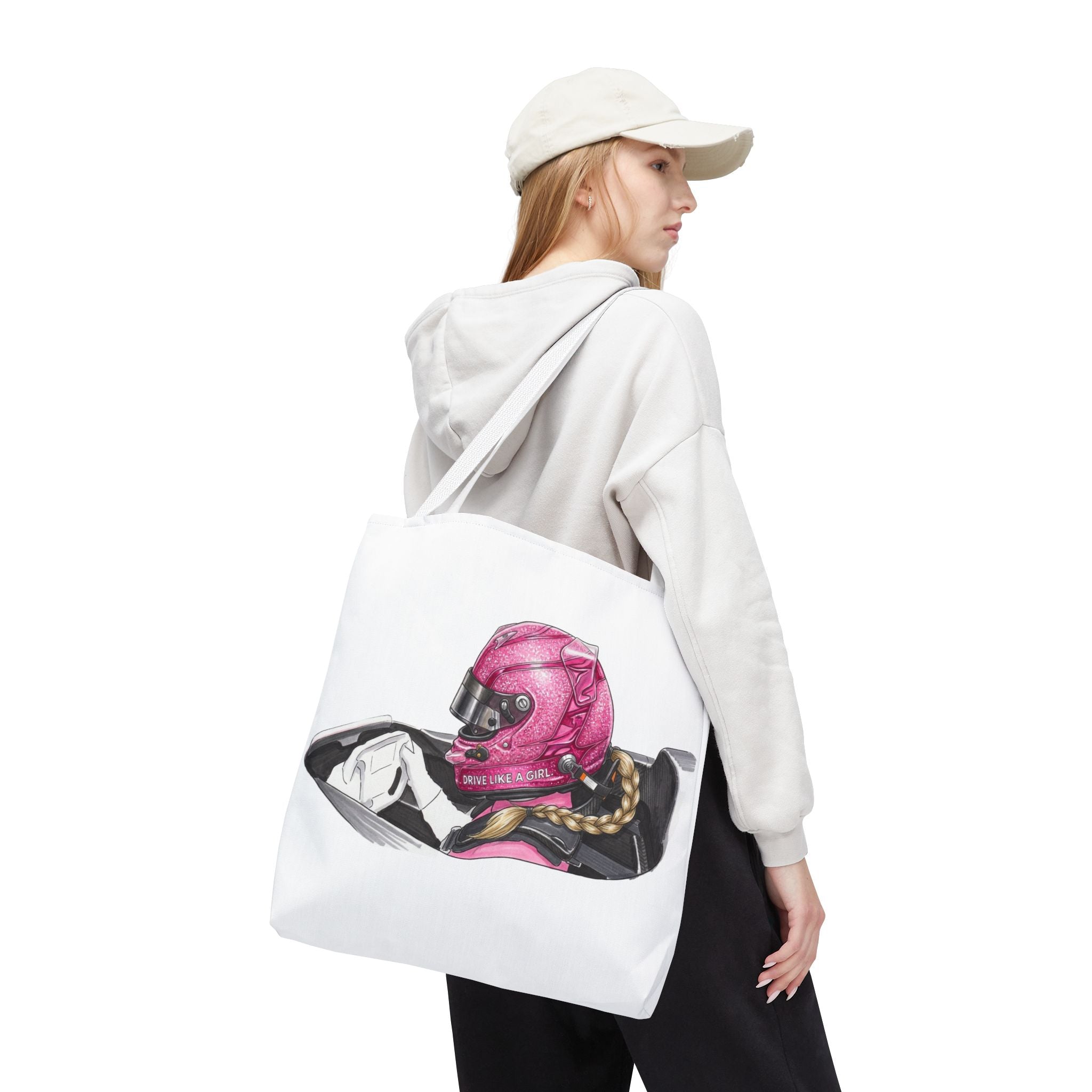 Drive Like a Girl - Pink Helmet Everyday Tote Bag