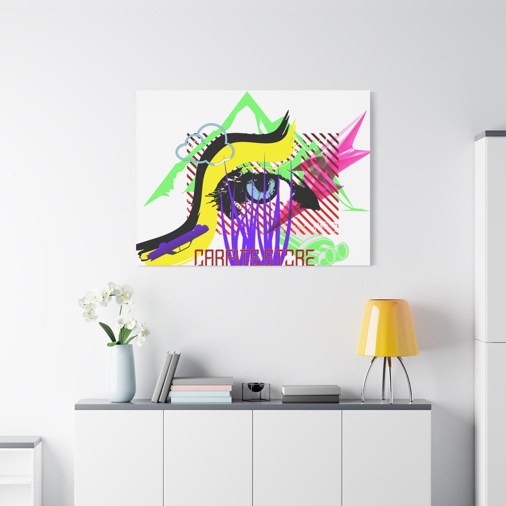 Automotive Pop Art Matte Canvas Print — Vibrant Abstract Wall Art