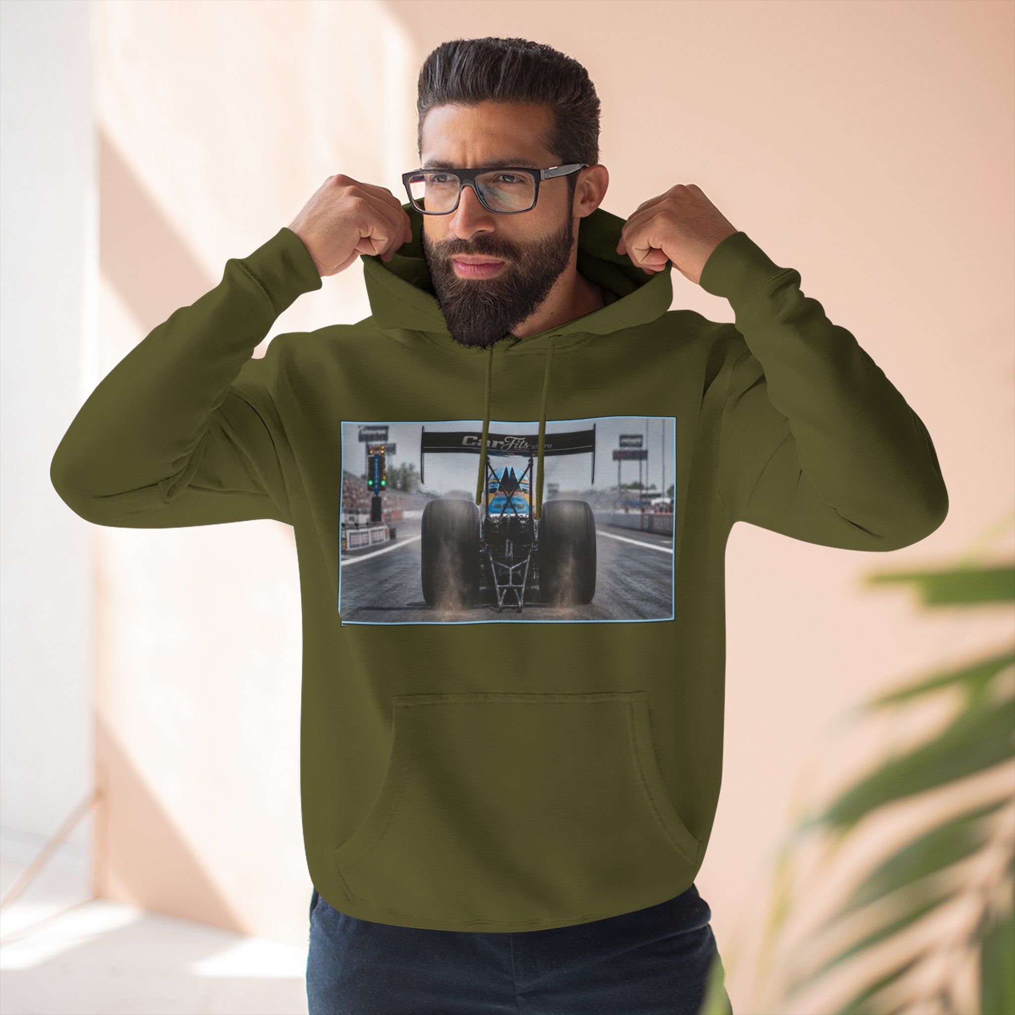 Racing Dragster Hoodie — "Land of 10,000HP" Fleece Pullover