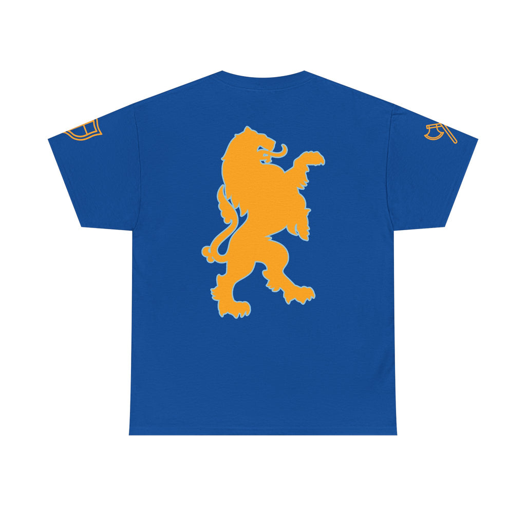 Lion Crest Tee — "Mane Line Auto" Vintage Heraldic Graphic Shirt