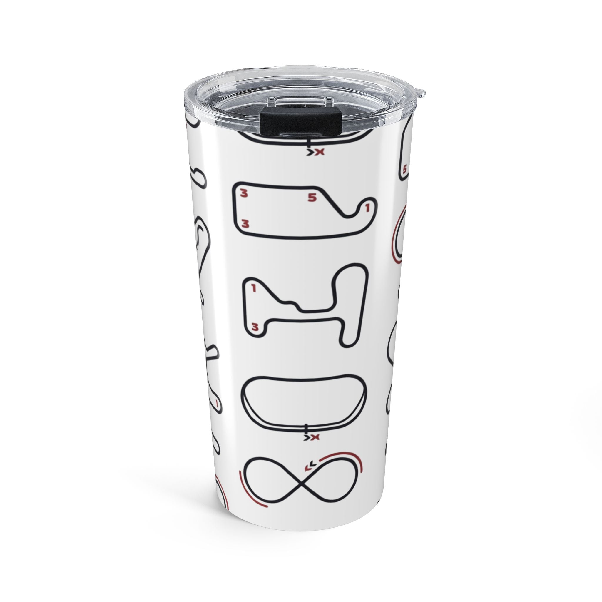 20oz Racing Track Map Tumbler — Motorsport Circuit Map Travel Cup