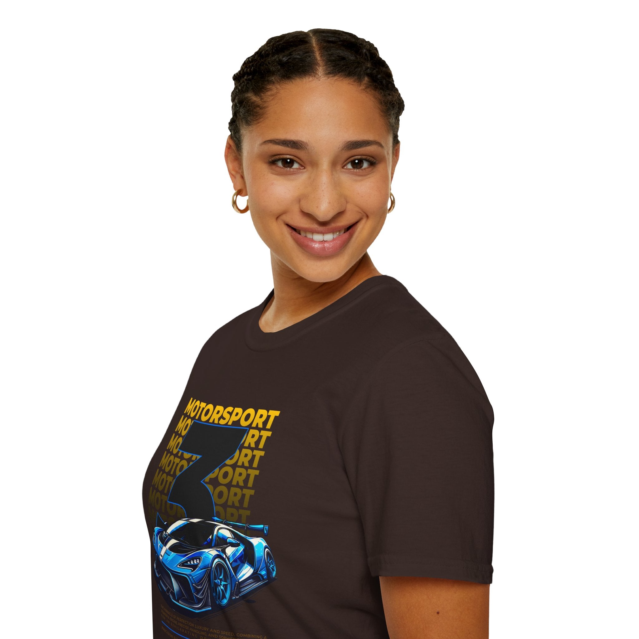 Motorsport No.3 Racing T‑Shirt — Blue Supercar Graphic Tee