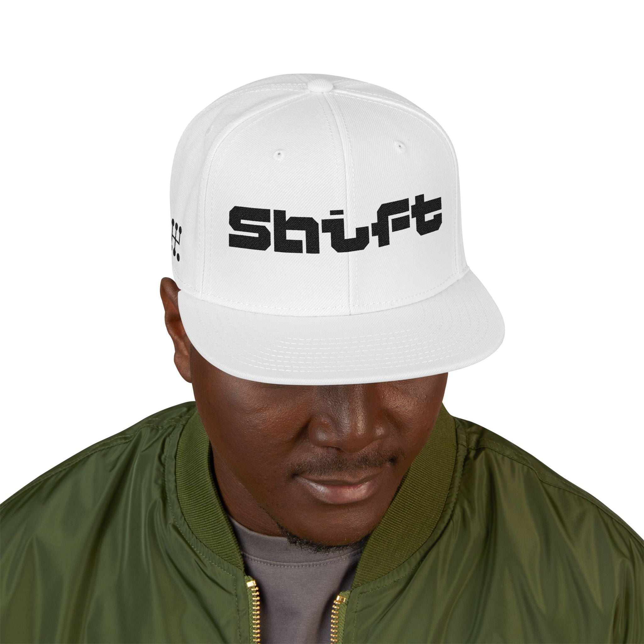 Embroidered 'Shift' Snapback Hat — Motorsport Logos