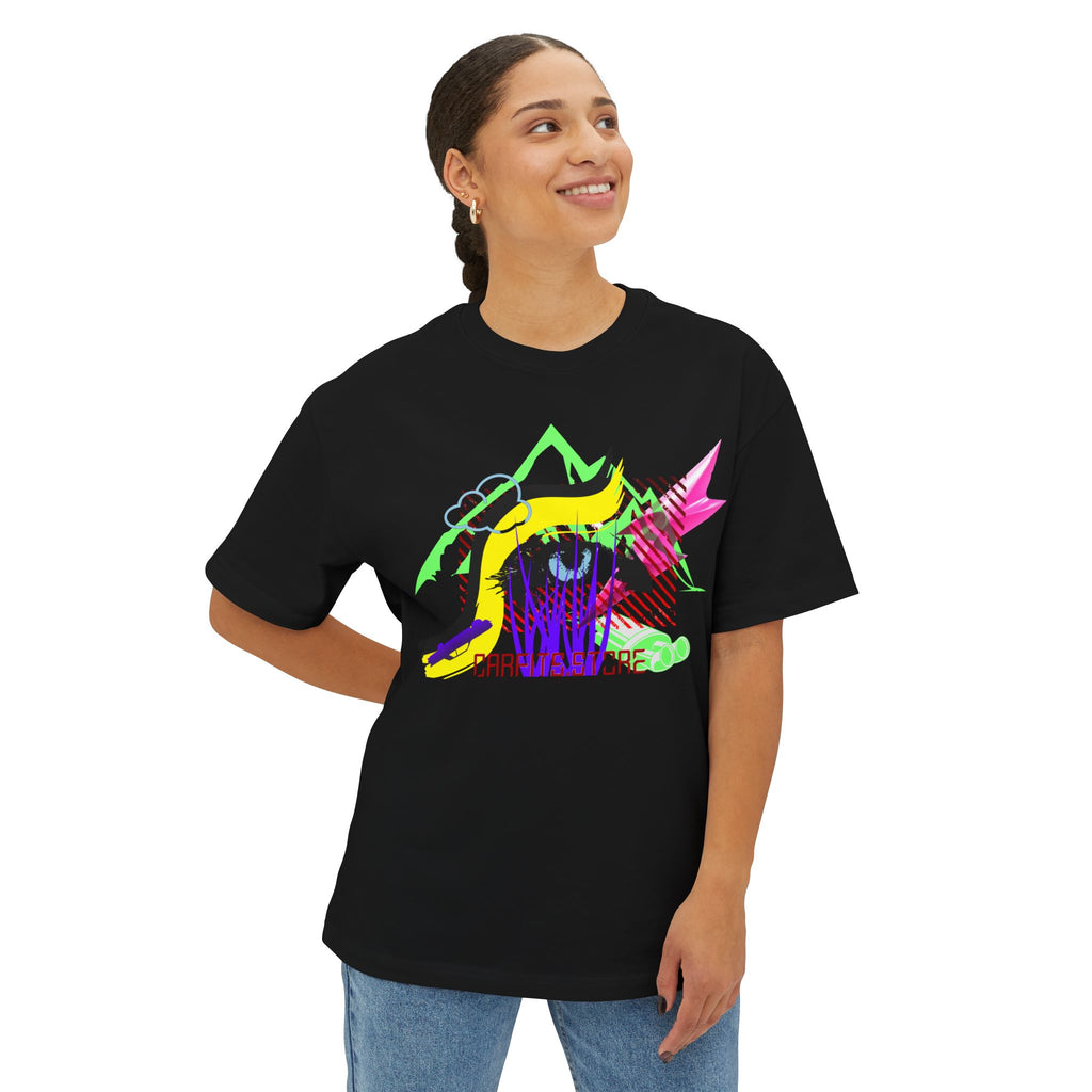 Neon Eye Boxy Tee — Retro Roadside Art Graphic Tee