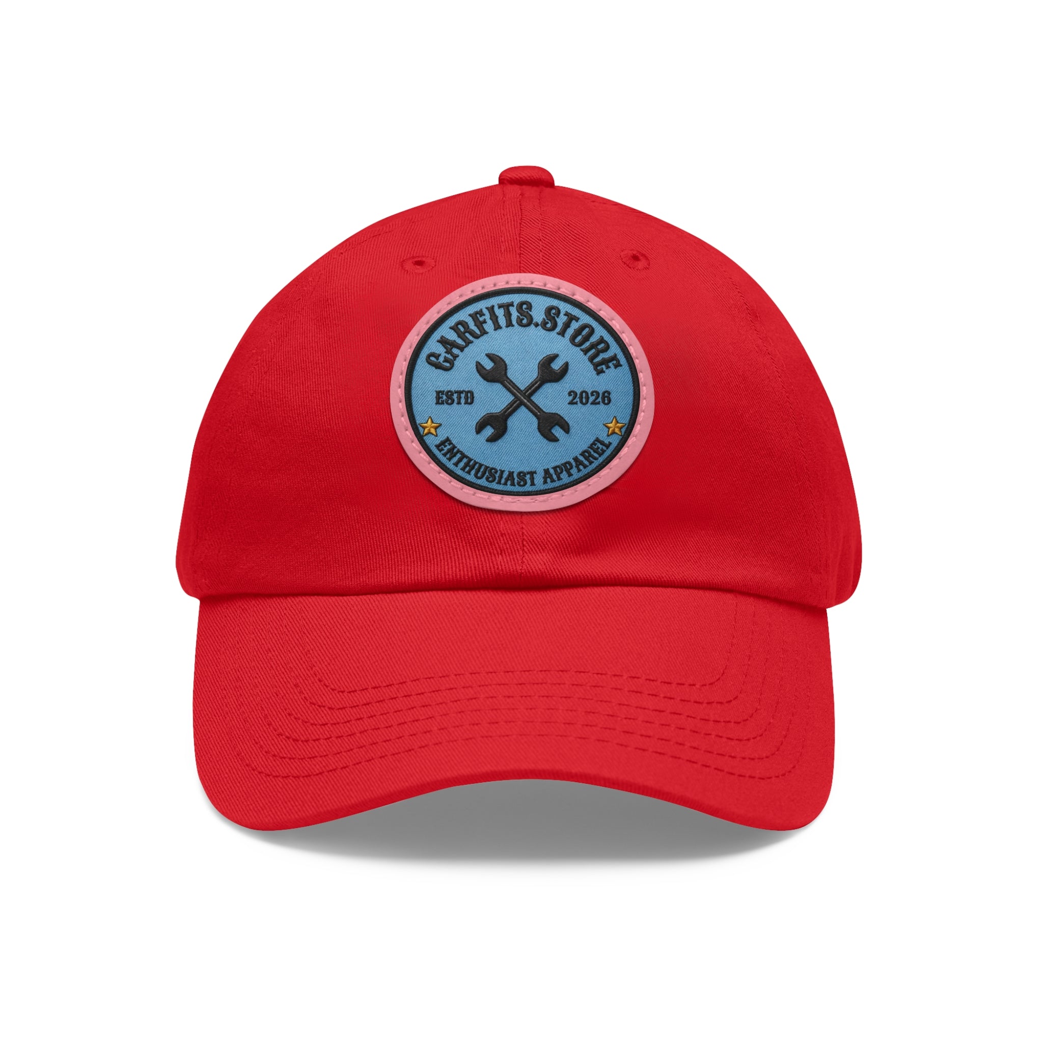 Mechanic Logo Dad Hat — Leather Patch Cap