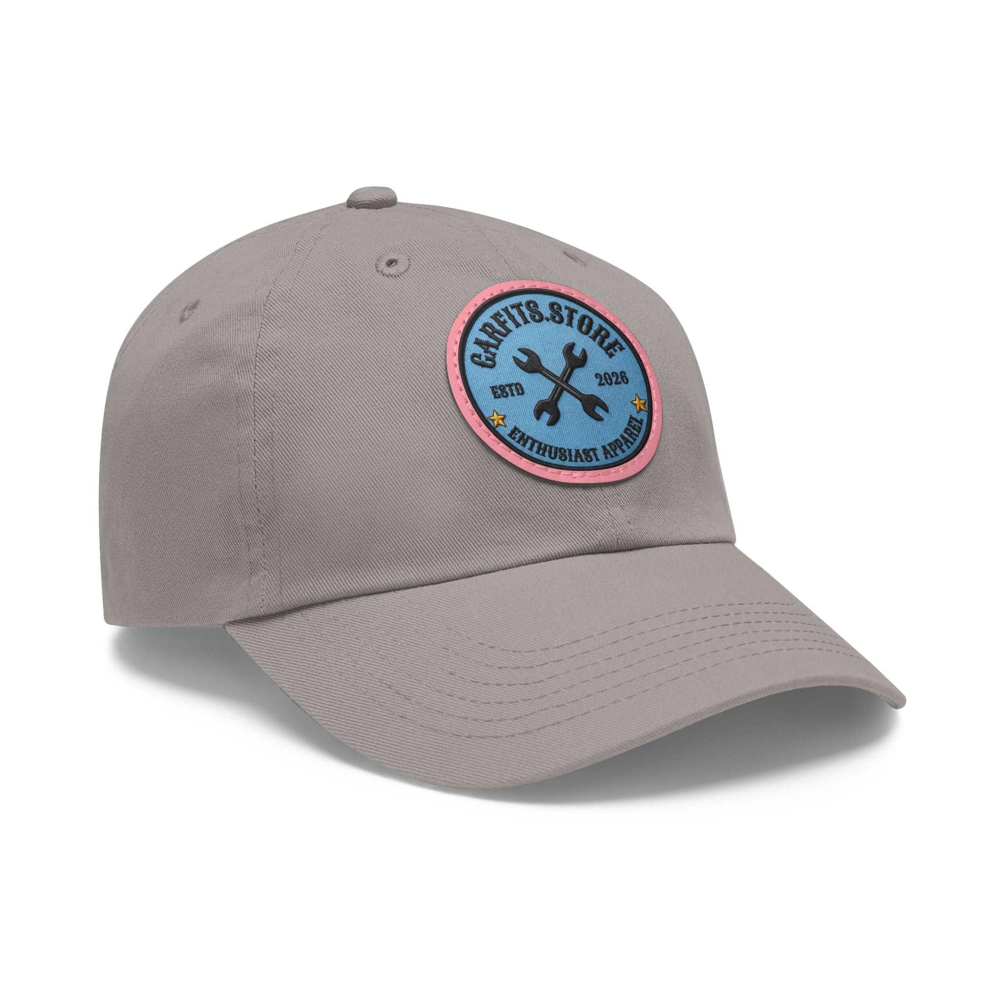Mechanic Logo Dad Hat — Leather Patch Cap