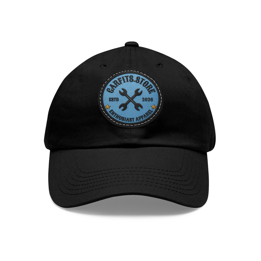 Mechanic Logo Dad Hat — Leather Patch Cap