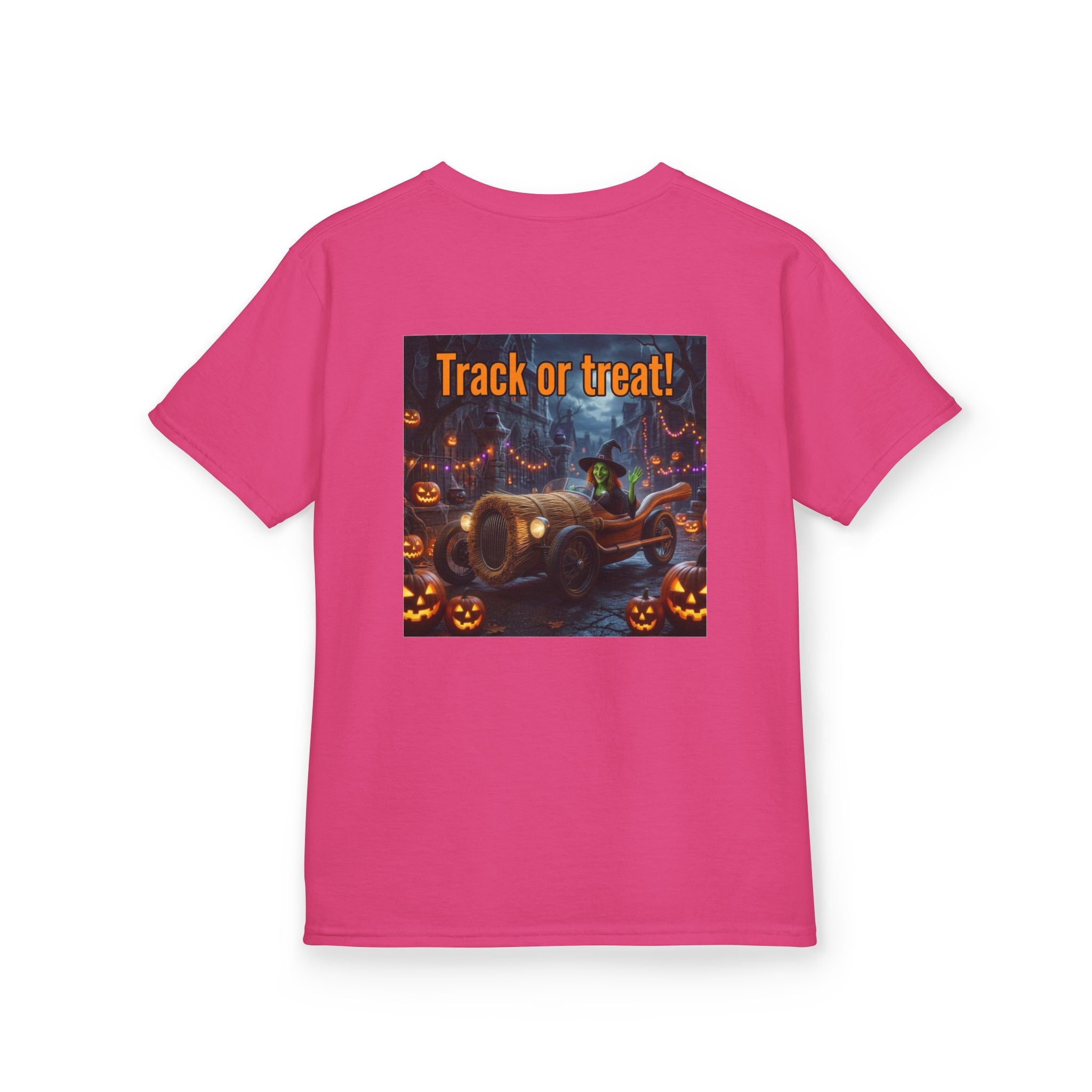 'Track or Treat!' Halloween Racing Car - Kid's Tee Shirt
