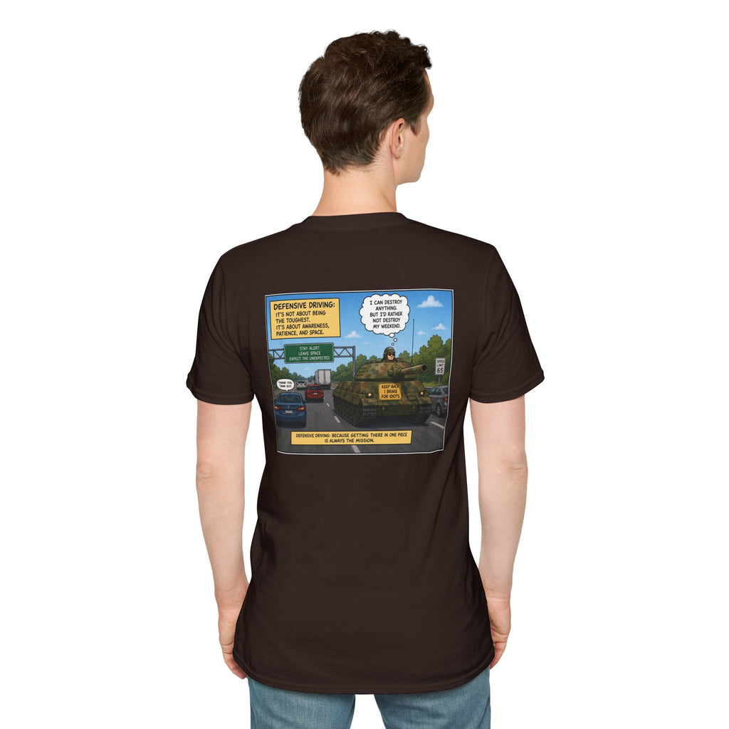 Military Tank Driver Tee — Defensive Driving Humor T-Shirt