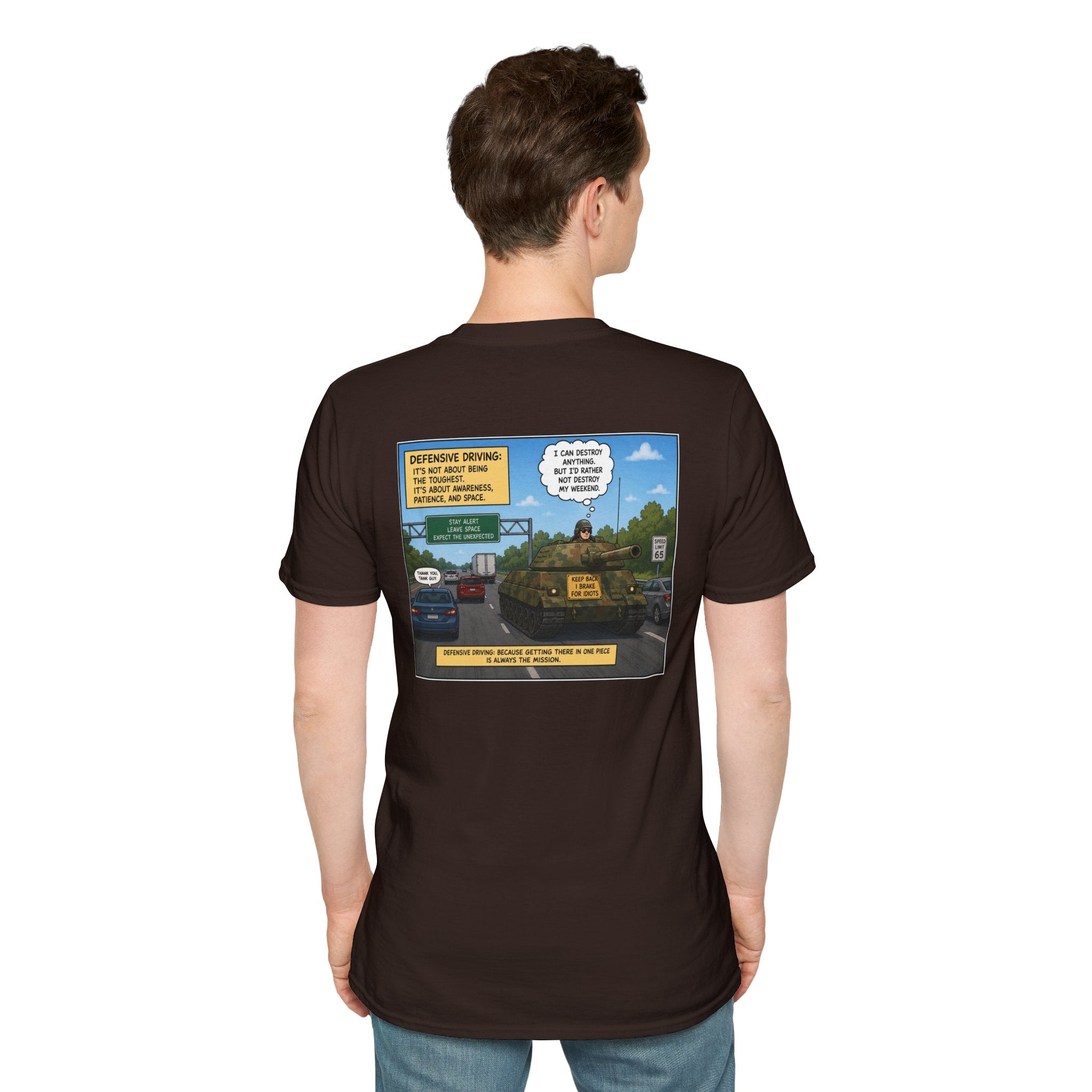 Military Tank Driver Tee — Defensive Driving Humor T-Shirt