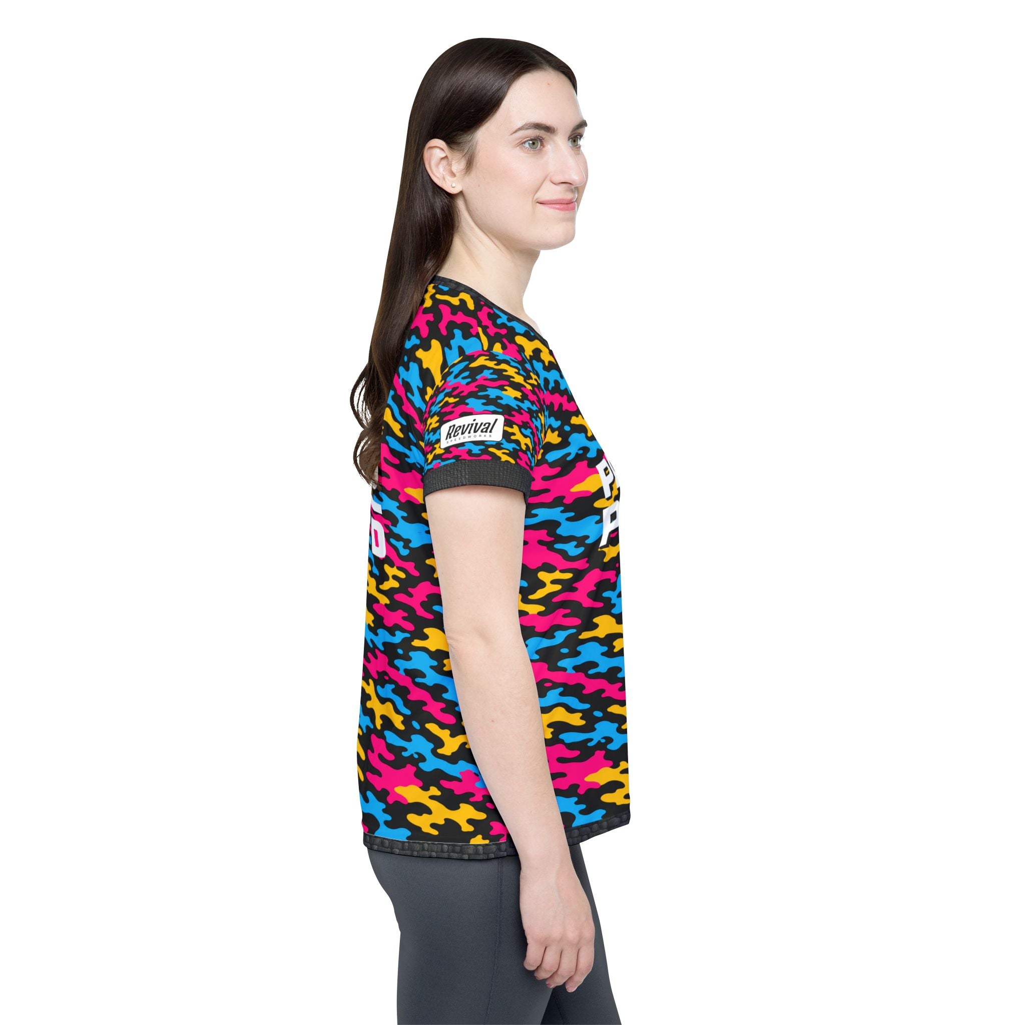 Paloma Petrol Women's Sports Jersey – Neon Camo Team Top with '26' Back Number