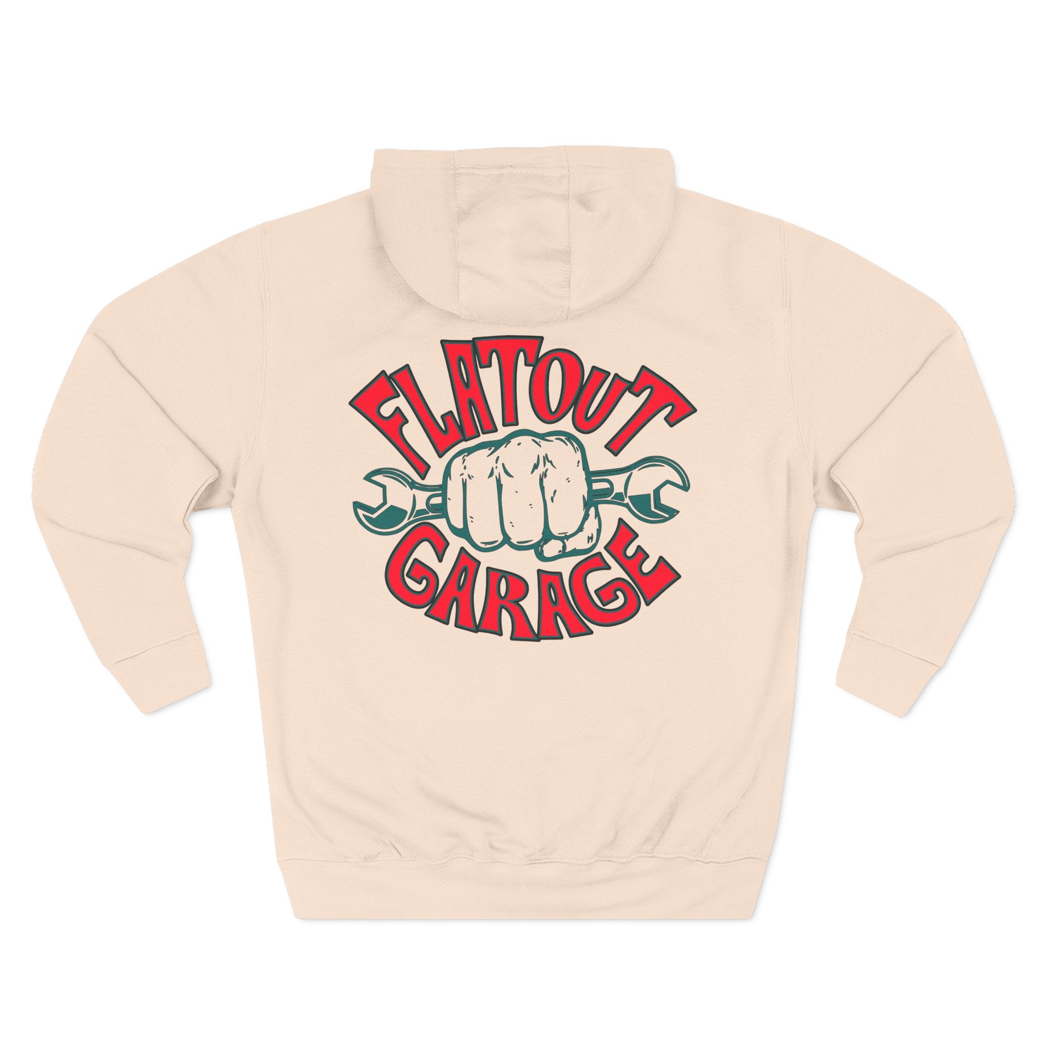 Flatout Garage Fleece Hoodie — Mechanic Shop Logo Pullover