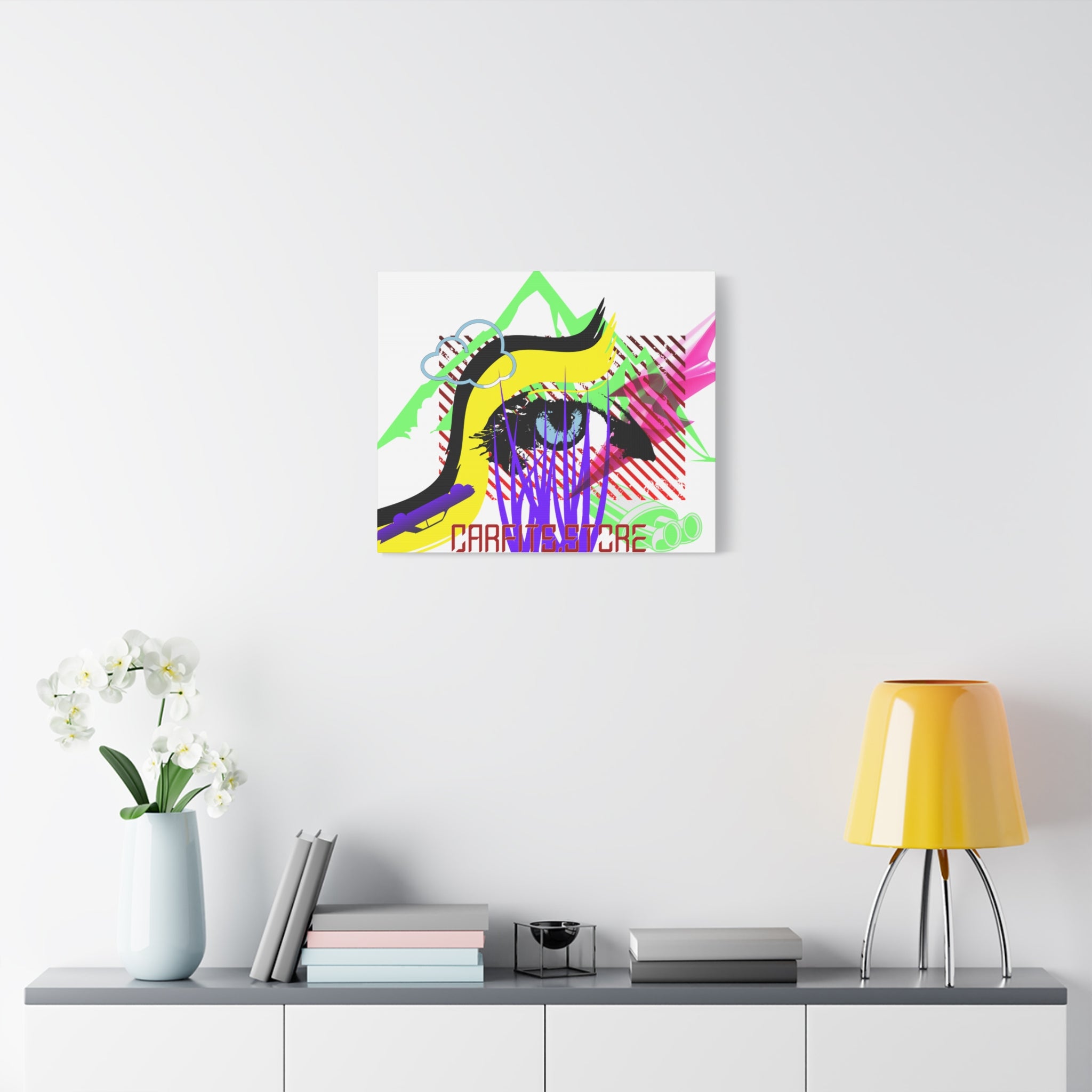 Automotive Pop Art Matte Canvas Print — Vibrant Abstract Wall Art