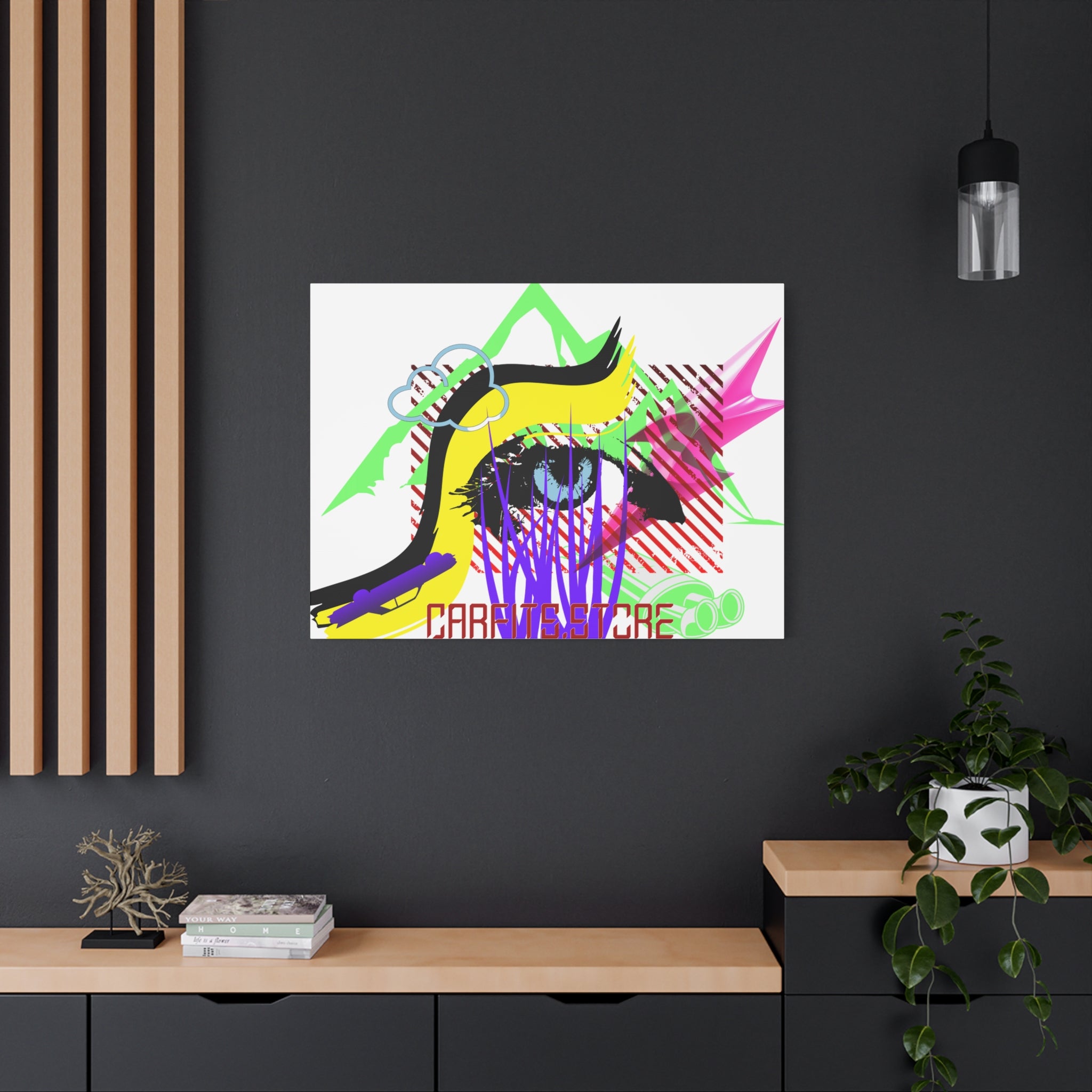 Automotive Pop Art Matte Canvas Print — Vibrant Abstract Wall Art