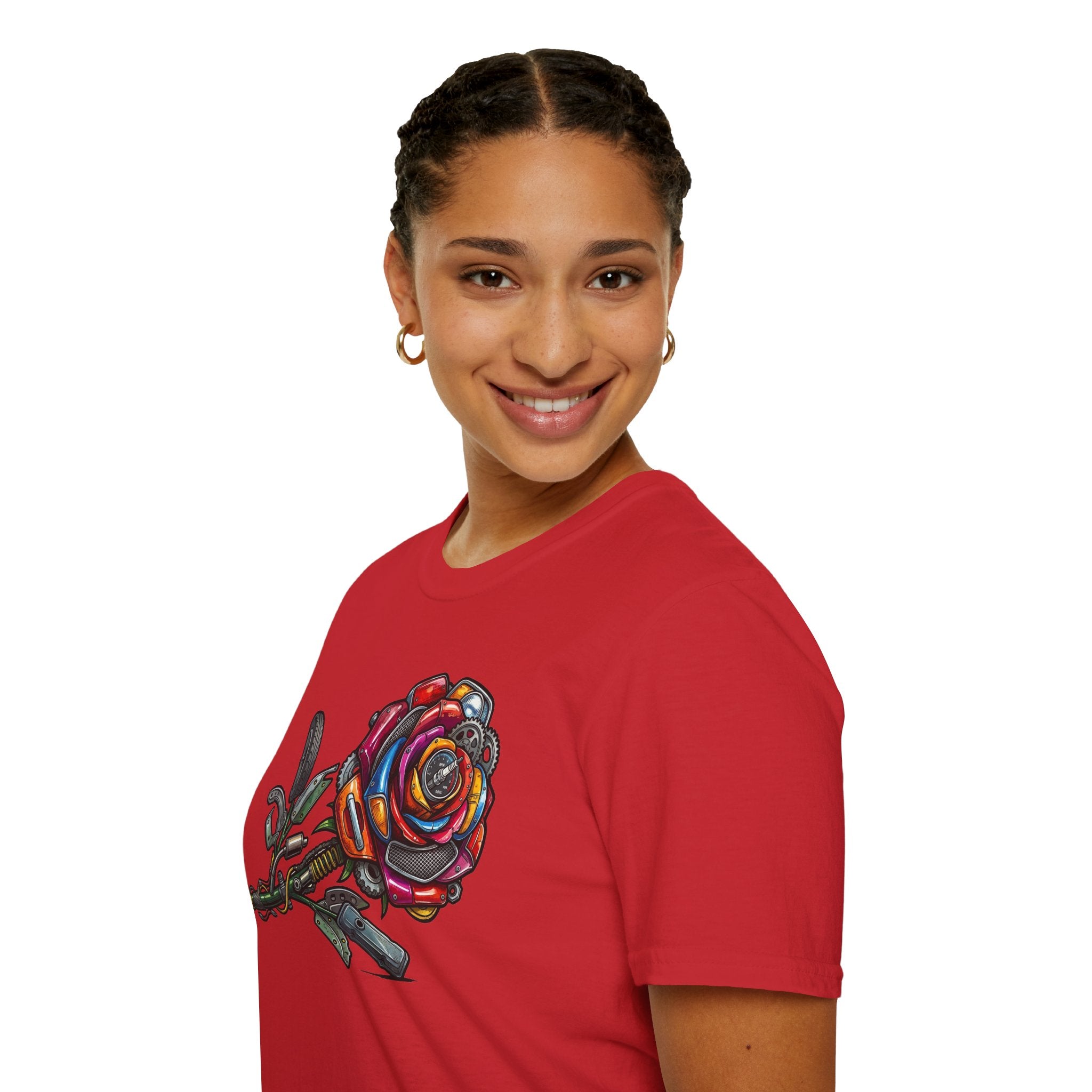 Colorful Mechanical Rose Graphic Tee