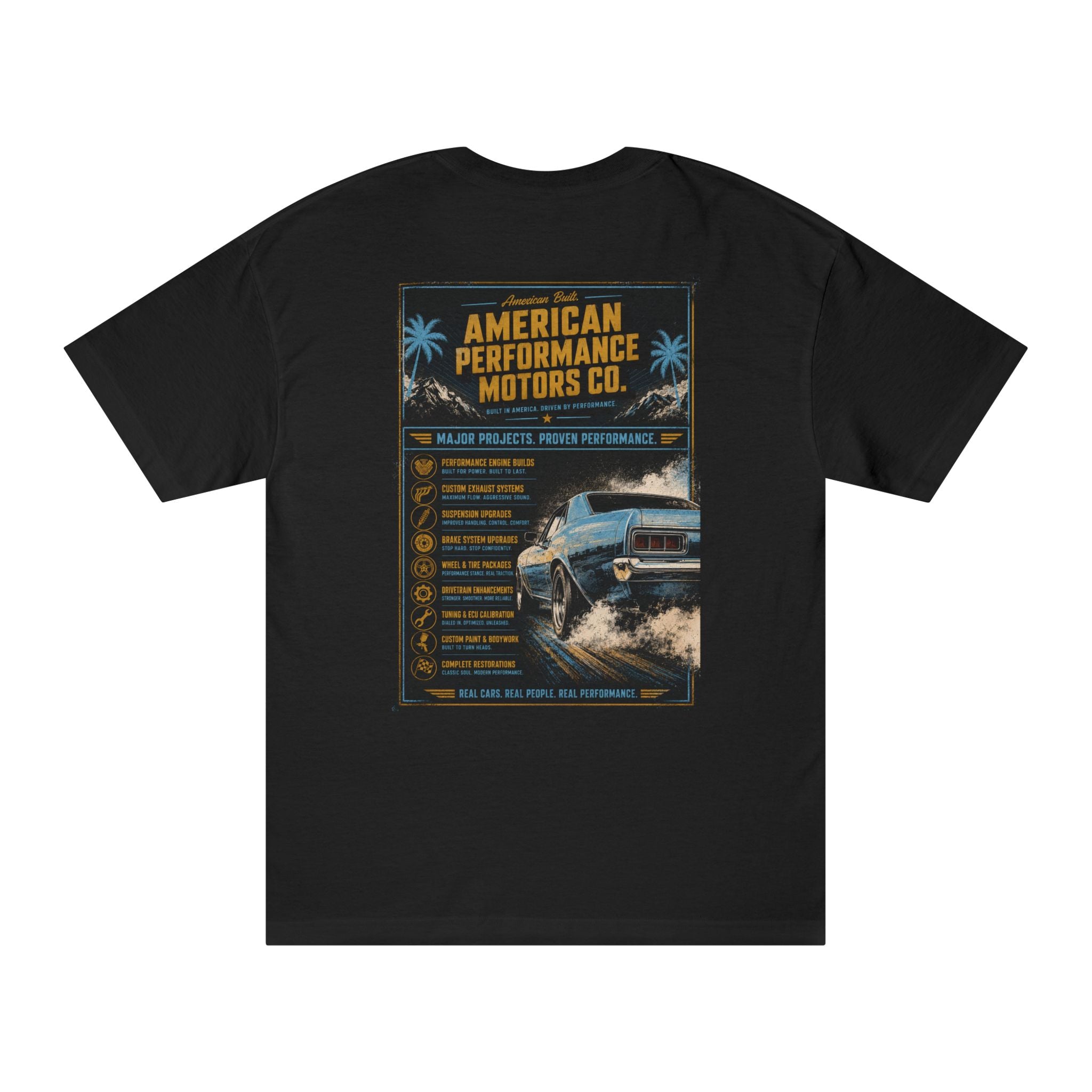 American Performance Motors Co. Tee — Retro Muscle Car Graphic Shirt