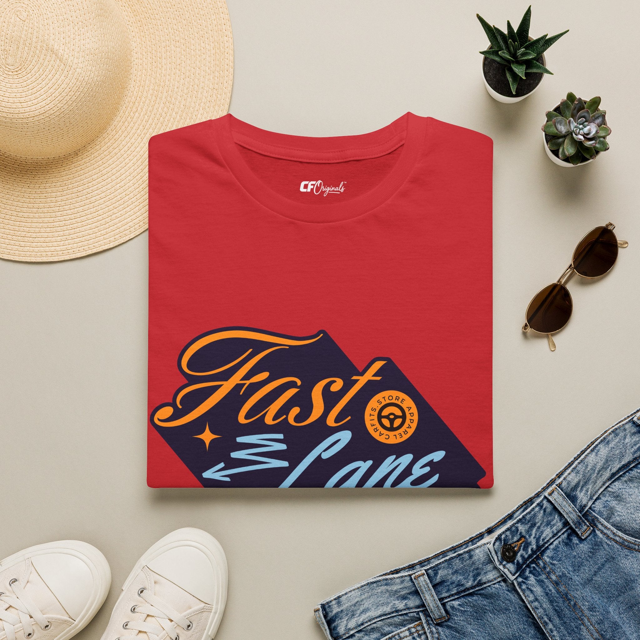 Fast Lane T-Shirt — Retro Racing Car Graphic Tee