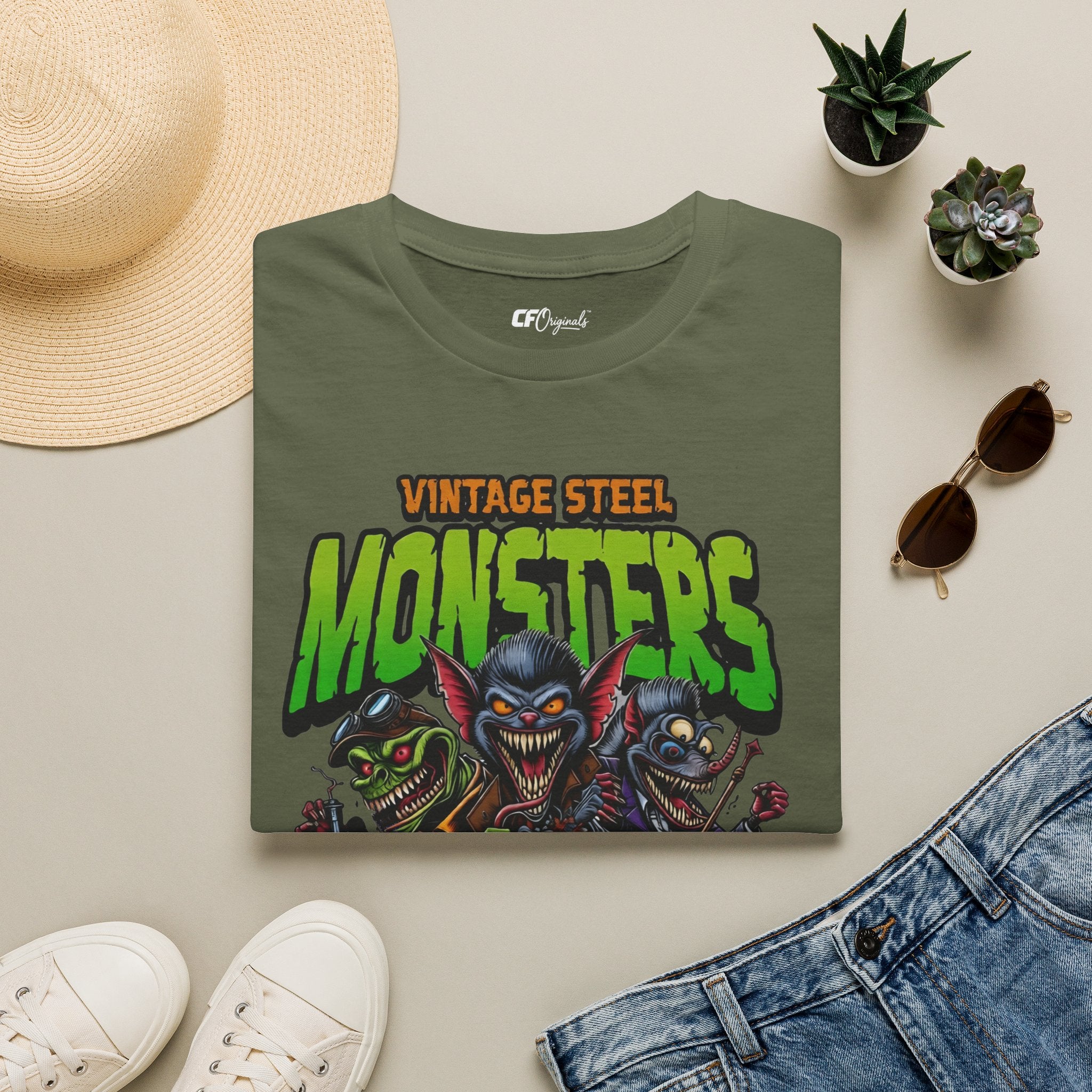 Vintage “MONSTERS” Horror Tee — Retro Steel Monster Graphic T-Shirt