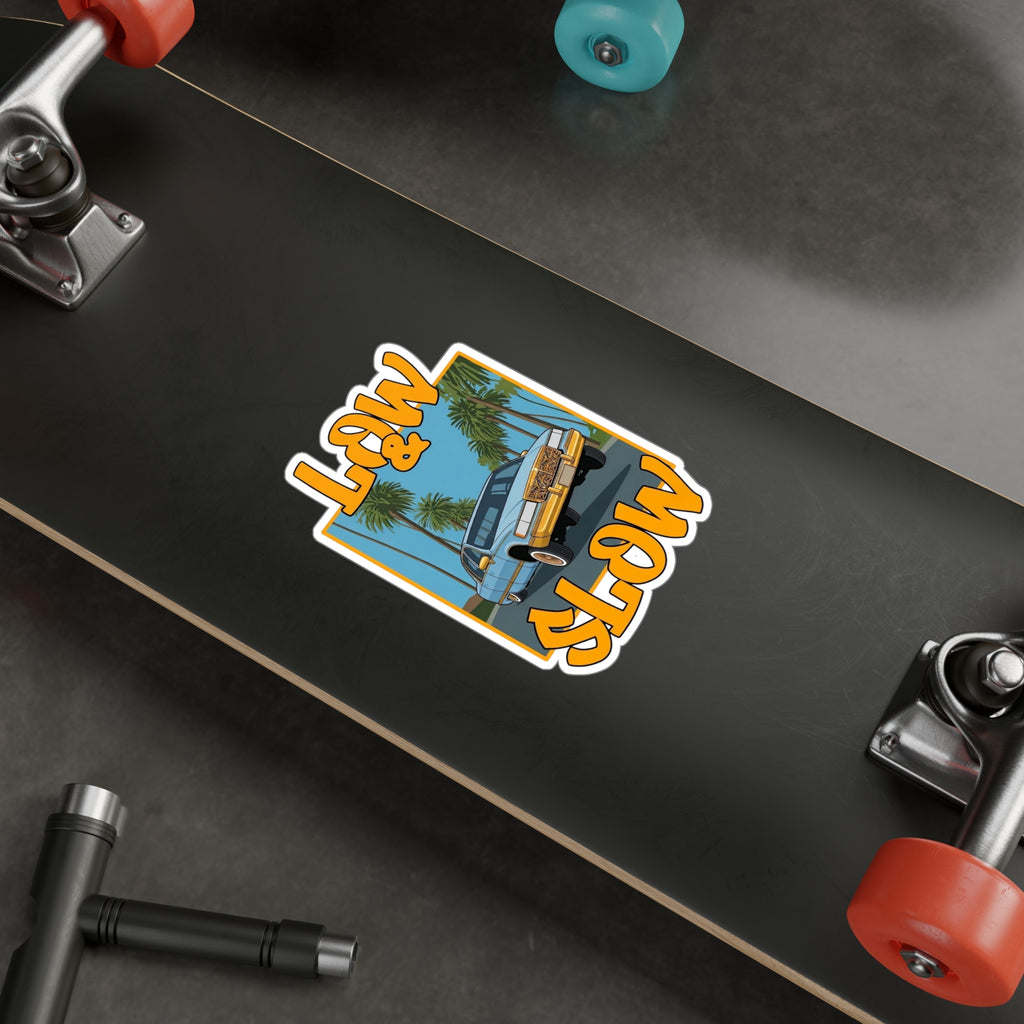 Low & Slow Car Sticker — Vintage Lowrider Kiss-Cut Vinyl Decal