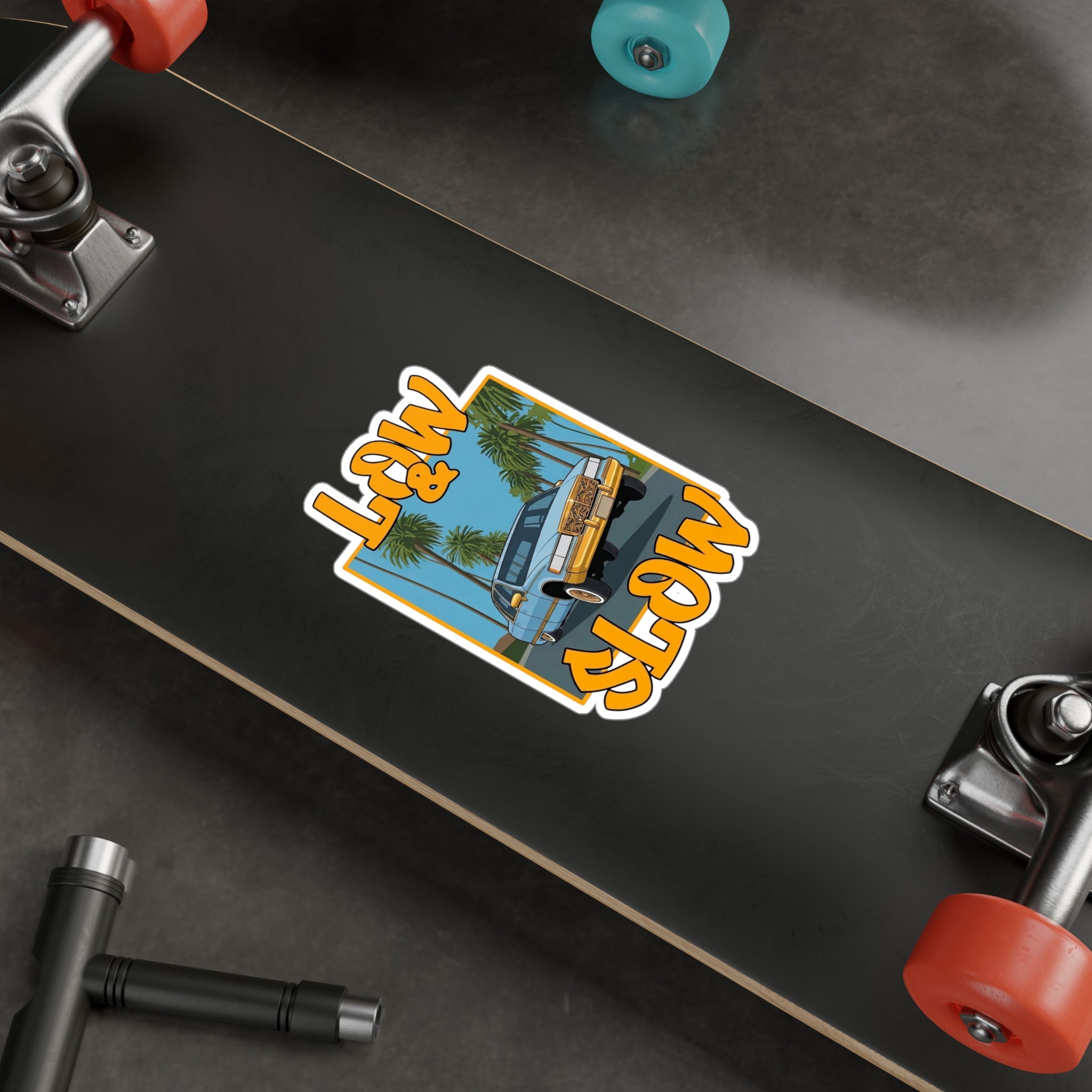 Low & Slow Car Sticker — Vintage Lowrider Kiss-Cut Vinyl Decal
