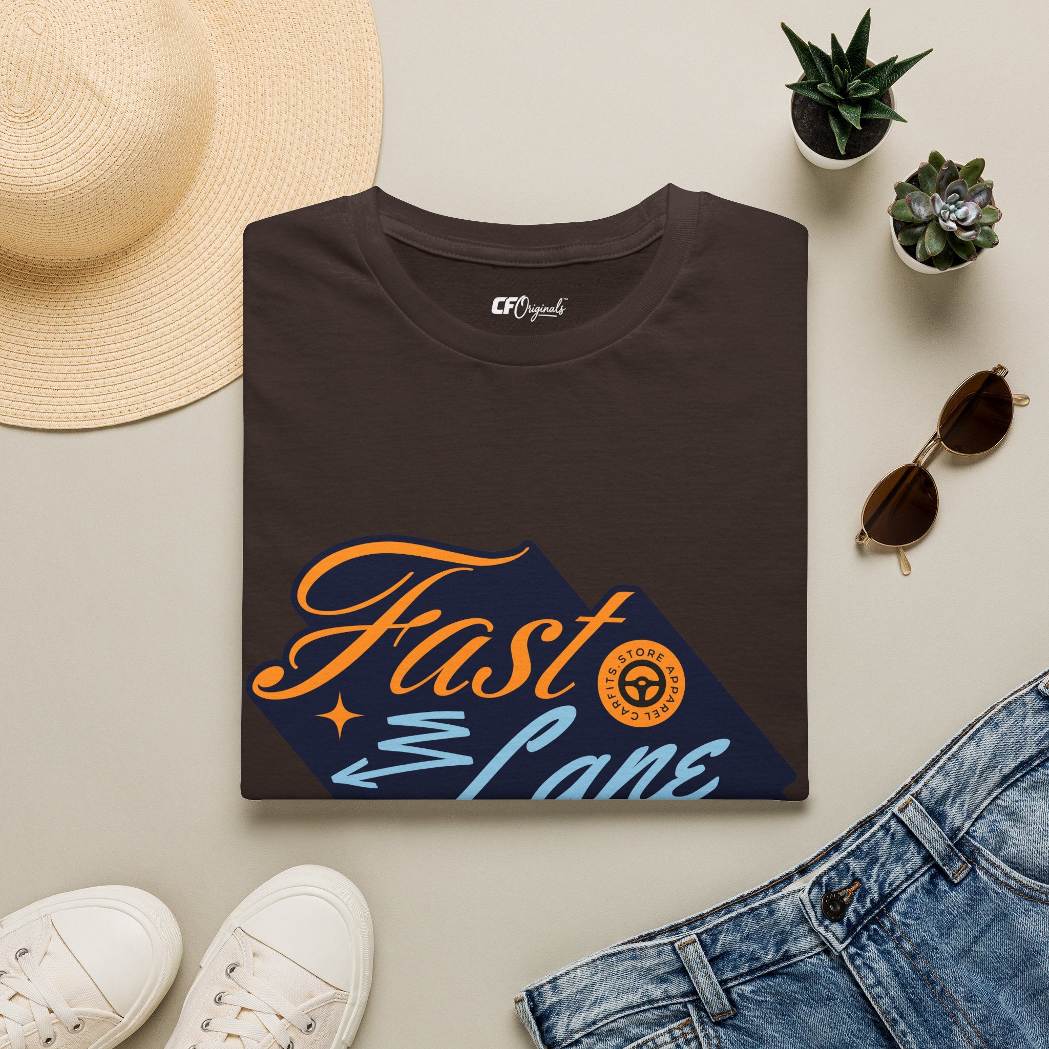 Fast Lane T-Shirt — Retro Racing Car Graphic Tee