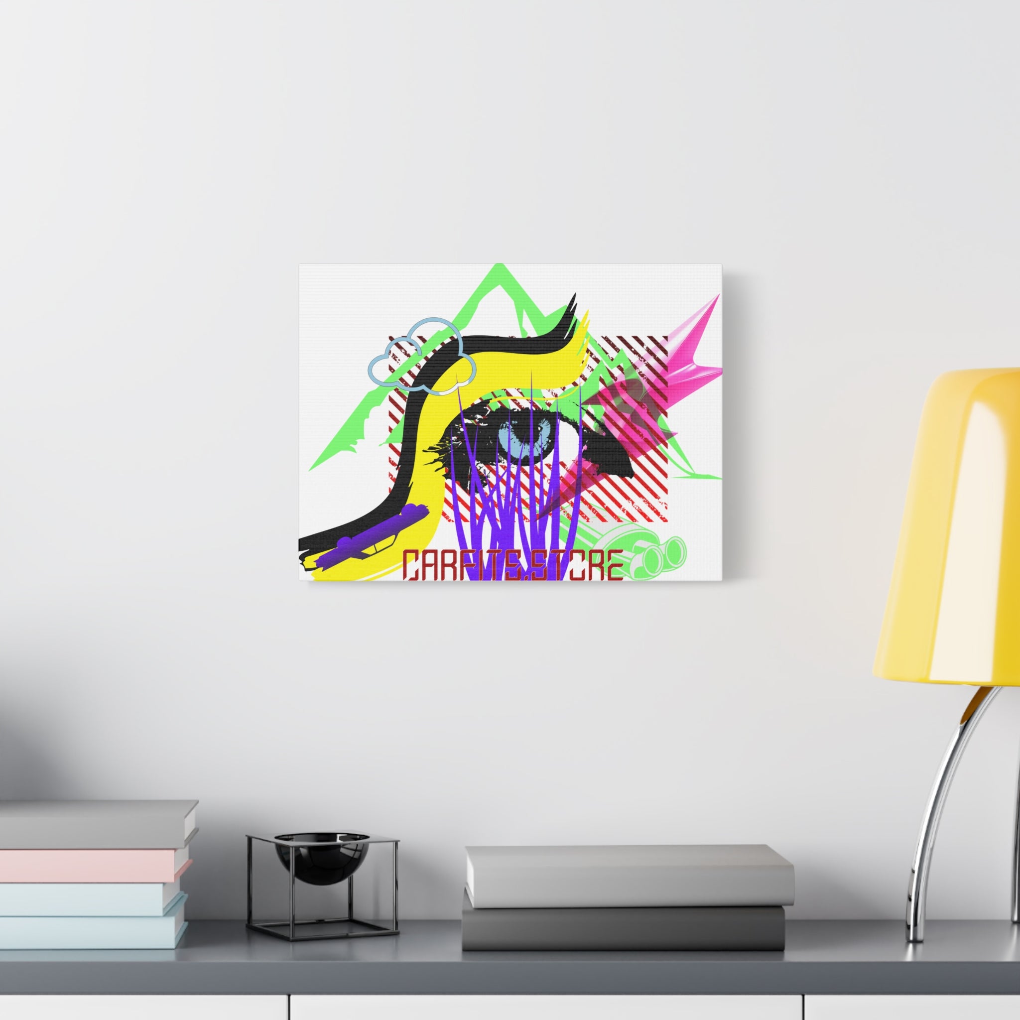 Automotive Pop Art Matte Canvas Print — Vibrant Abstract Wall Art