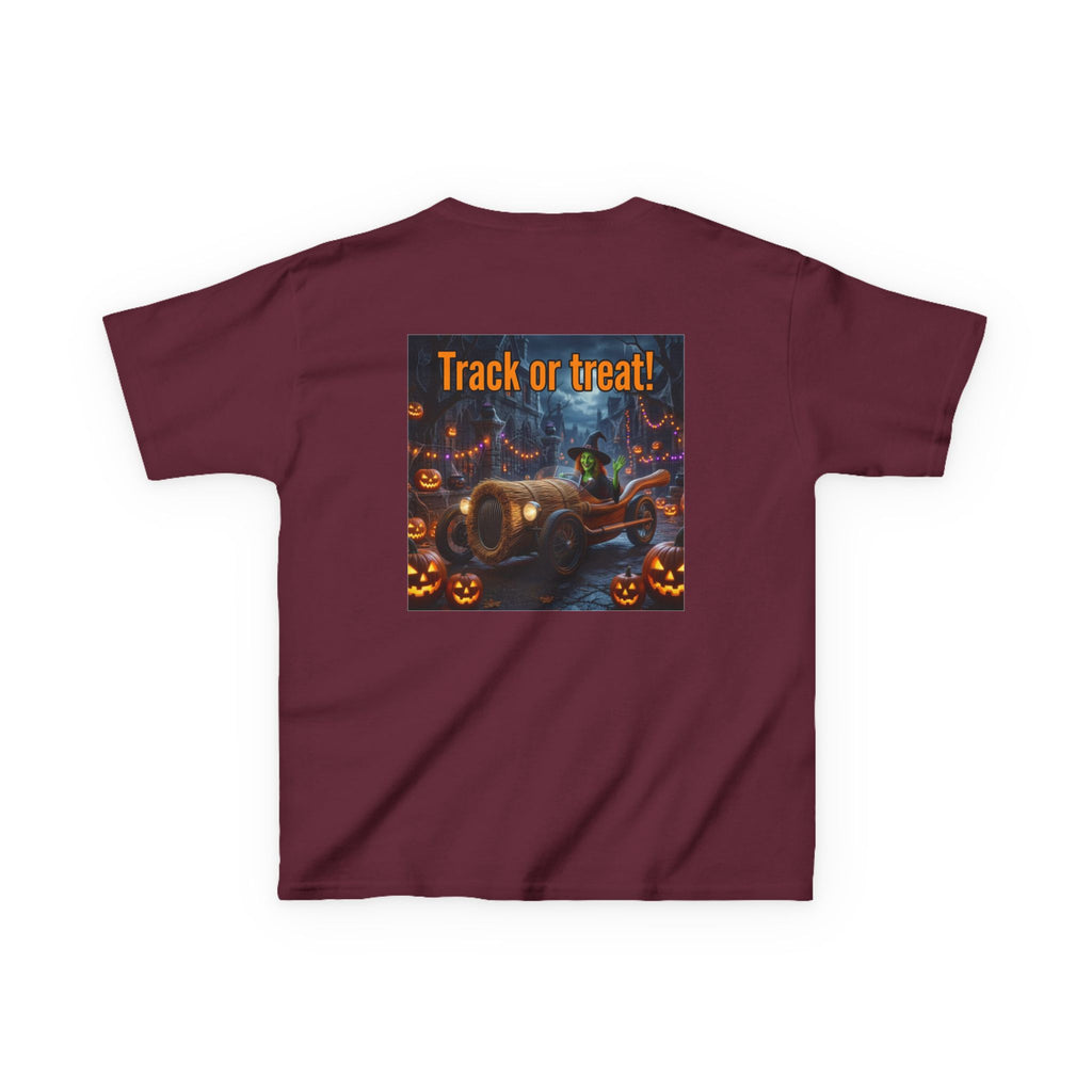 'Track or Treat!' Halloween Racing Car - Kid's Tee Shirt