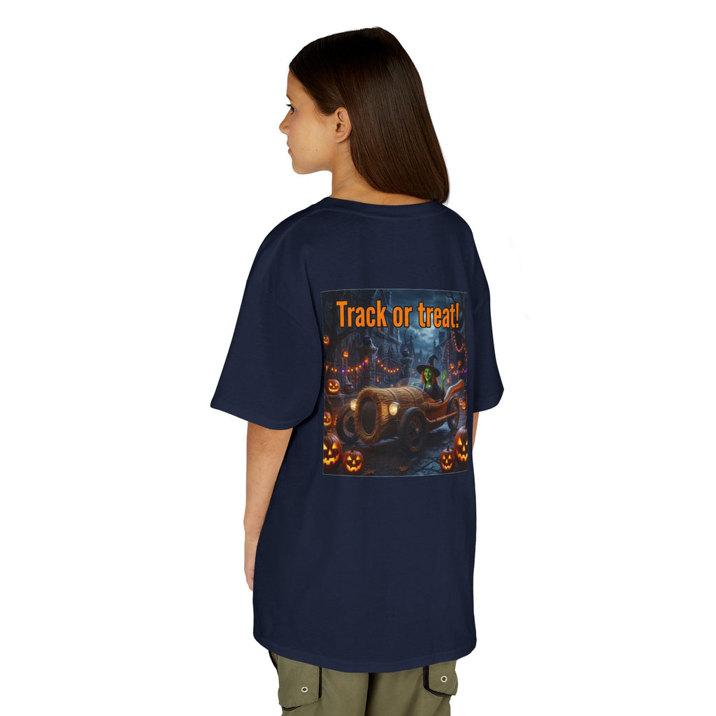 'Track or Treat!' Halloween Racing Car - Kid's Tee Shirt
