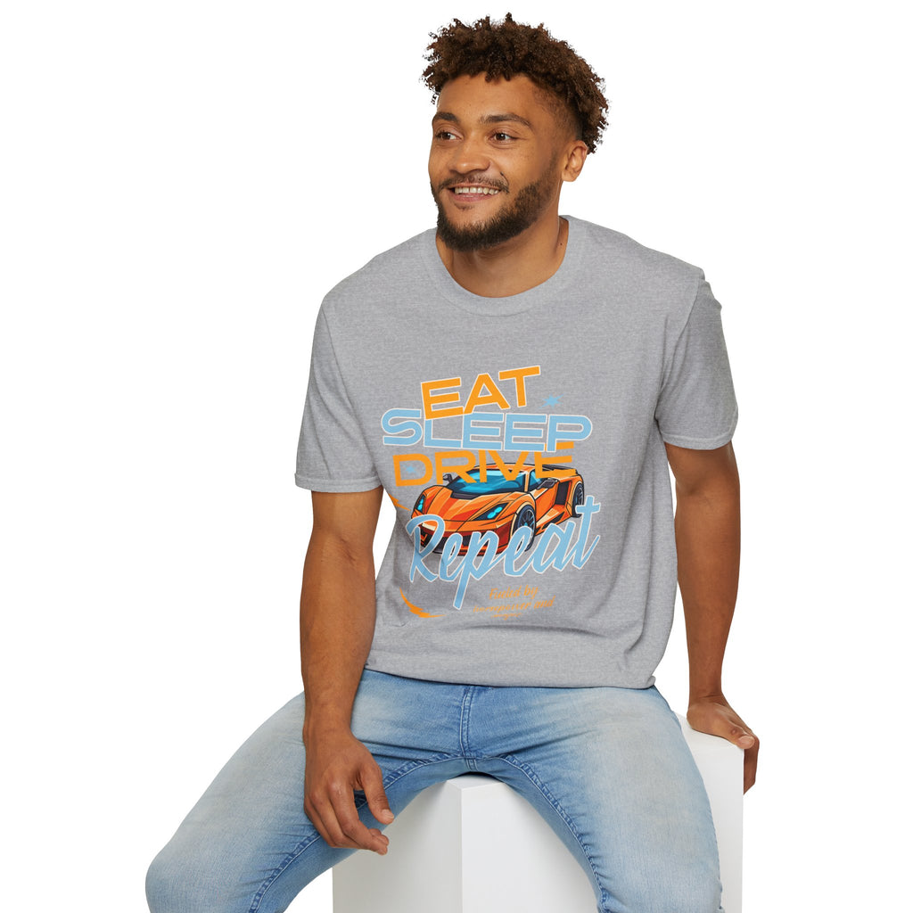 Eat Sleep Drive Repeat T-Shirt — Racing Car Graphic Tee for Motorsport Fans