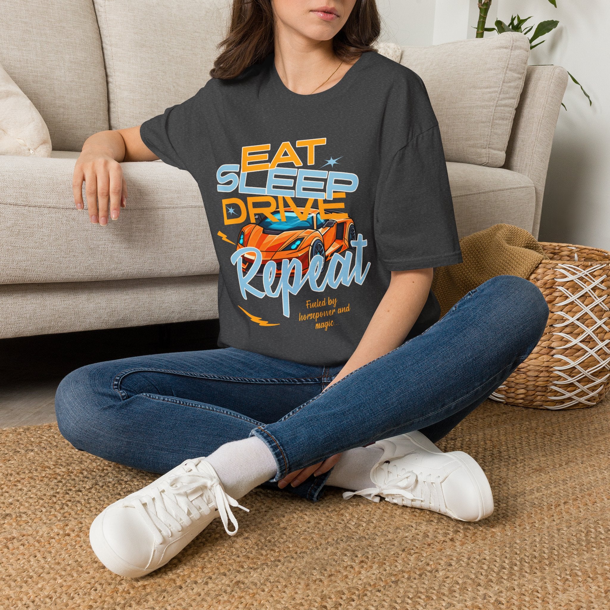 Eat Sleep Drive Repeat T-Shirt — Racing Car Graphic Tee for Motorsport Fans