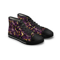 Women's High Top Sneakers — Geometric Purple & Gold Pattern