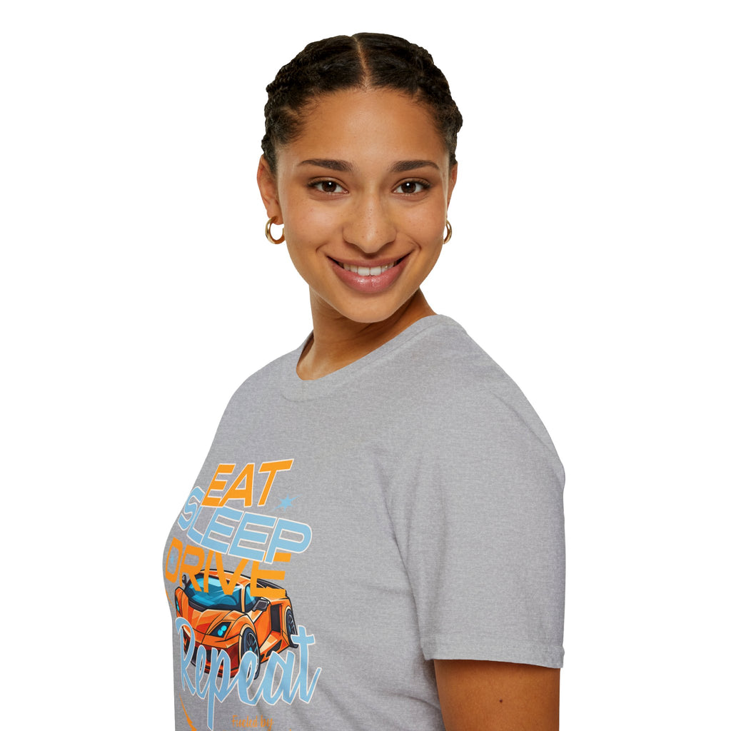 Eat Sleep Drive Repeat T-Shirt — Racing Car Graphic Tee for Motorsport Fans