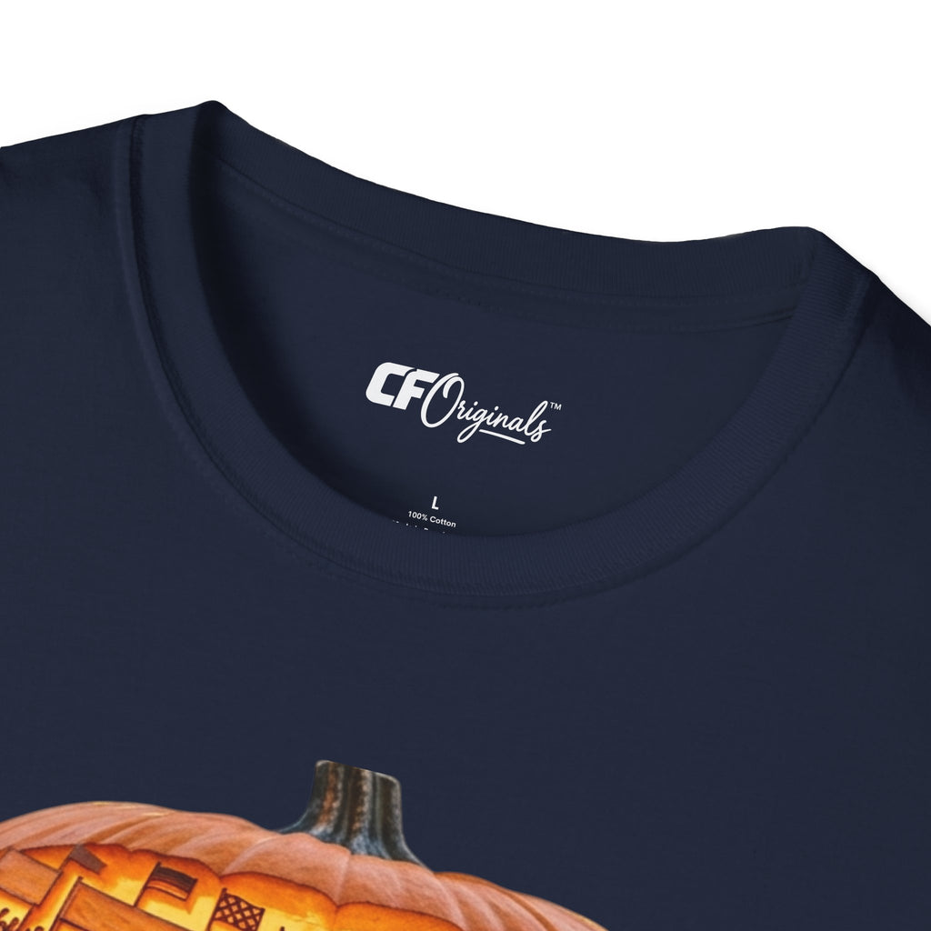 Vintage Racing Pumpkin T-Shirt — Retro Car Grand Prix Halloween Tee