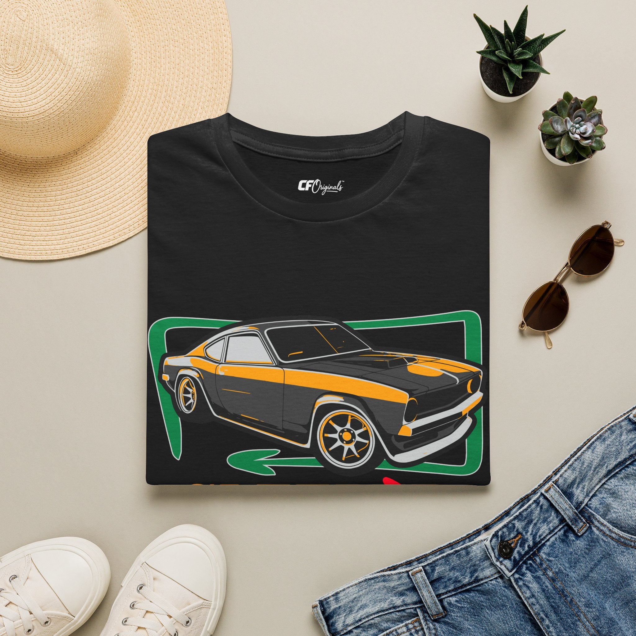 Classic Muscle Car T-Shirt — Retro 'Sleepless' Graphic Tee