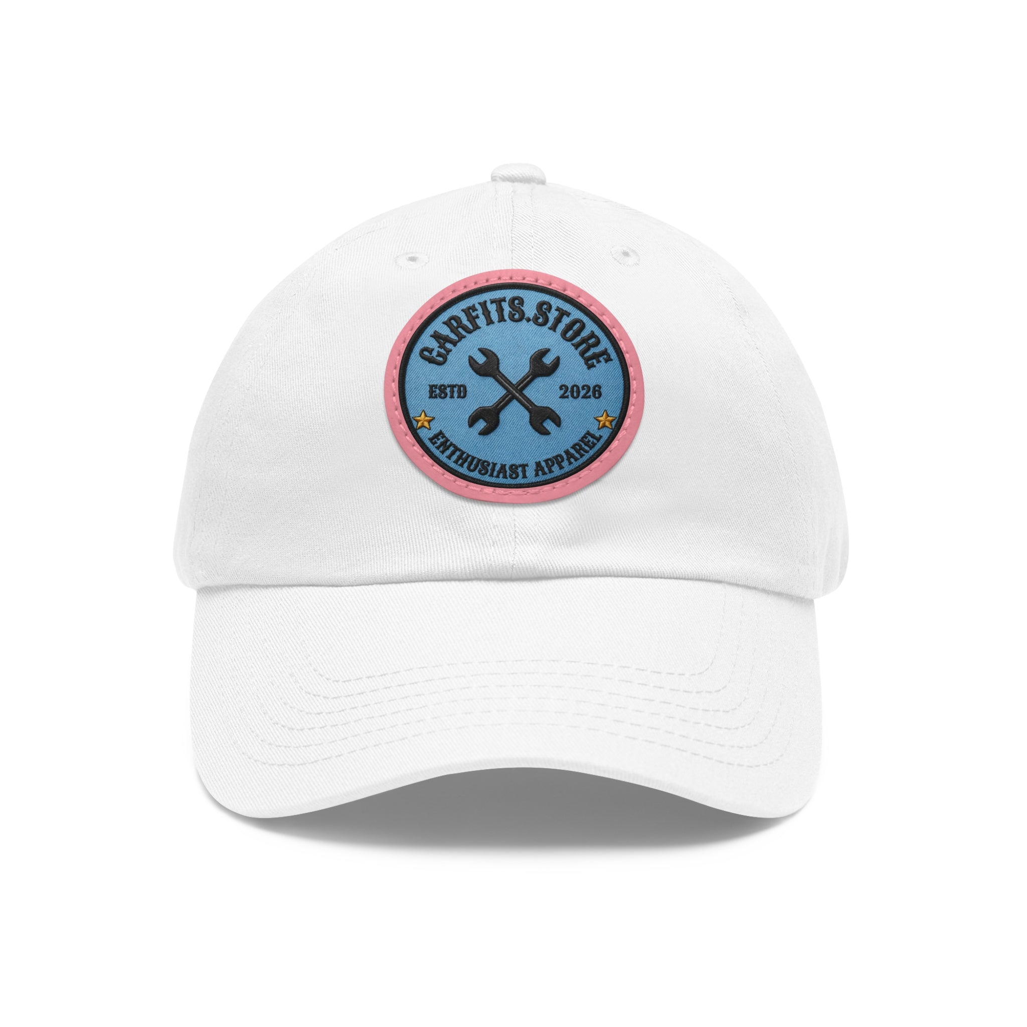 Mechanic Logo Dad Hat — Leather Patch Cap