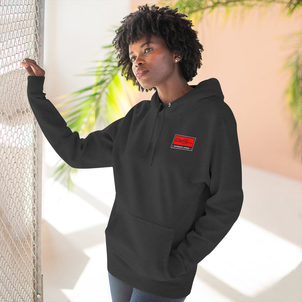 Flatout Garage Fleece Hoodie — Mechanic Shop Logo Pullover