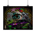 Graffiti Sports Car Matte Poster — Neon Drift Street Art Wall Print