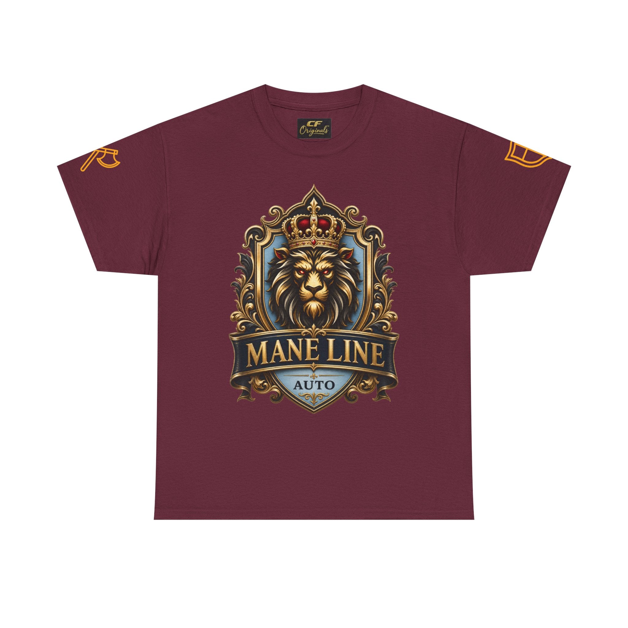 Lion Crest Tee — "Mane Line Auto" Vintage Heraldic Graphic Shirt