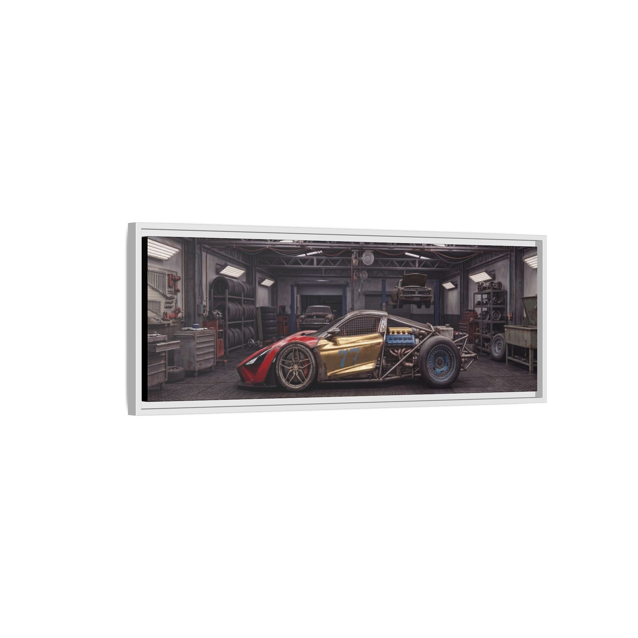 Framed Matte Canvas Supercar Rat Rod - Car Garage Wall Art