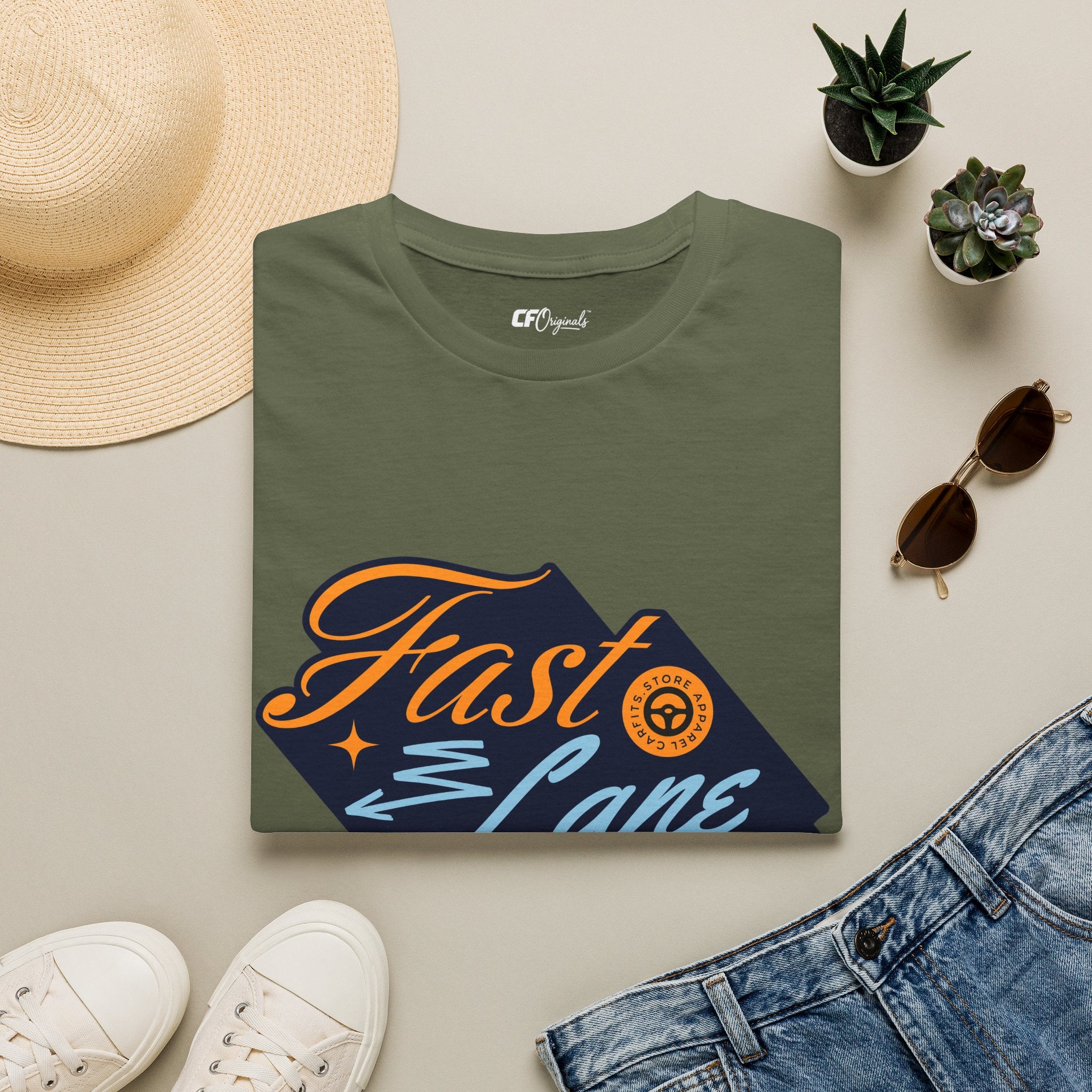 Fast Lane T-Shirt — Retro Racing Car Graphic Tee