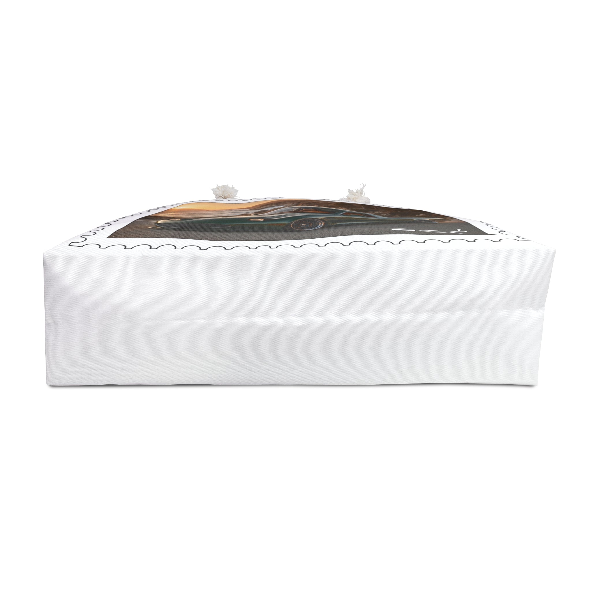 Sports Car Stamp Weekender Bag — Sunset Coastal Travel Tote