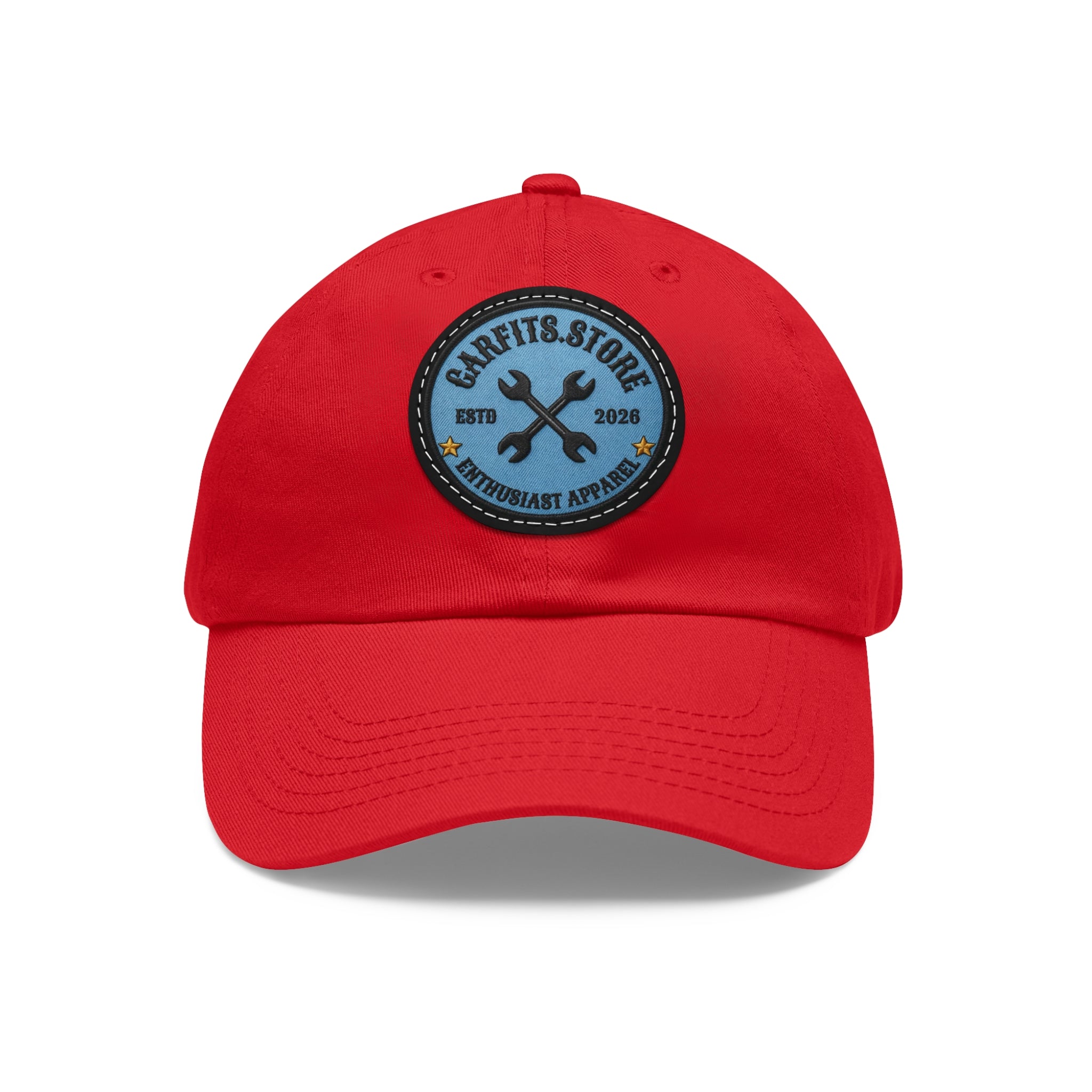 Mechanic Logo Dad Hat — Leather Patch Cap