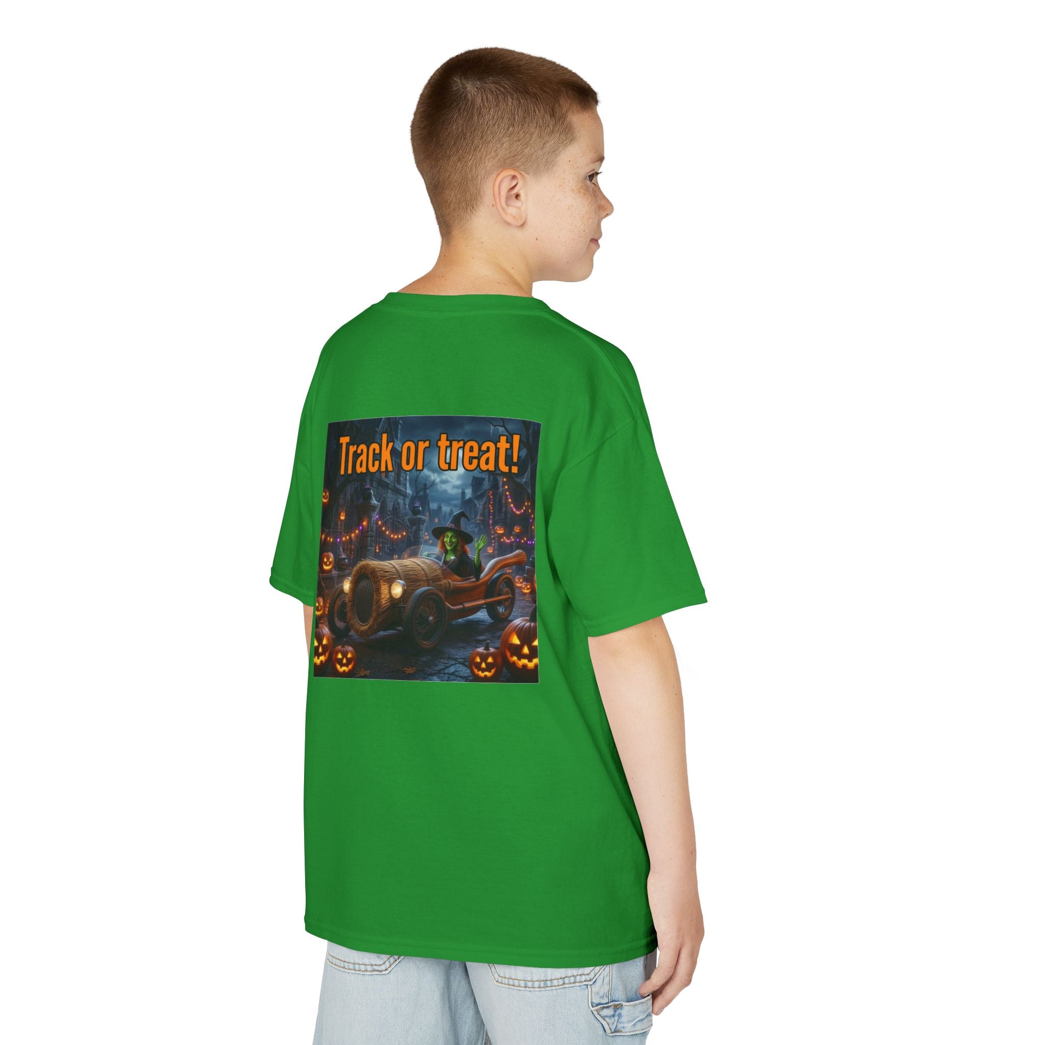 'Track or Treat!' Halloween Racing Car - Kid's Tee Shirt