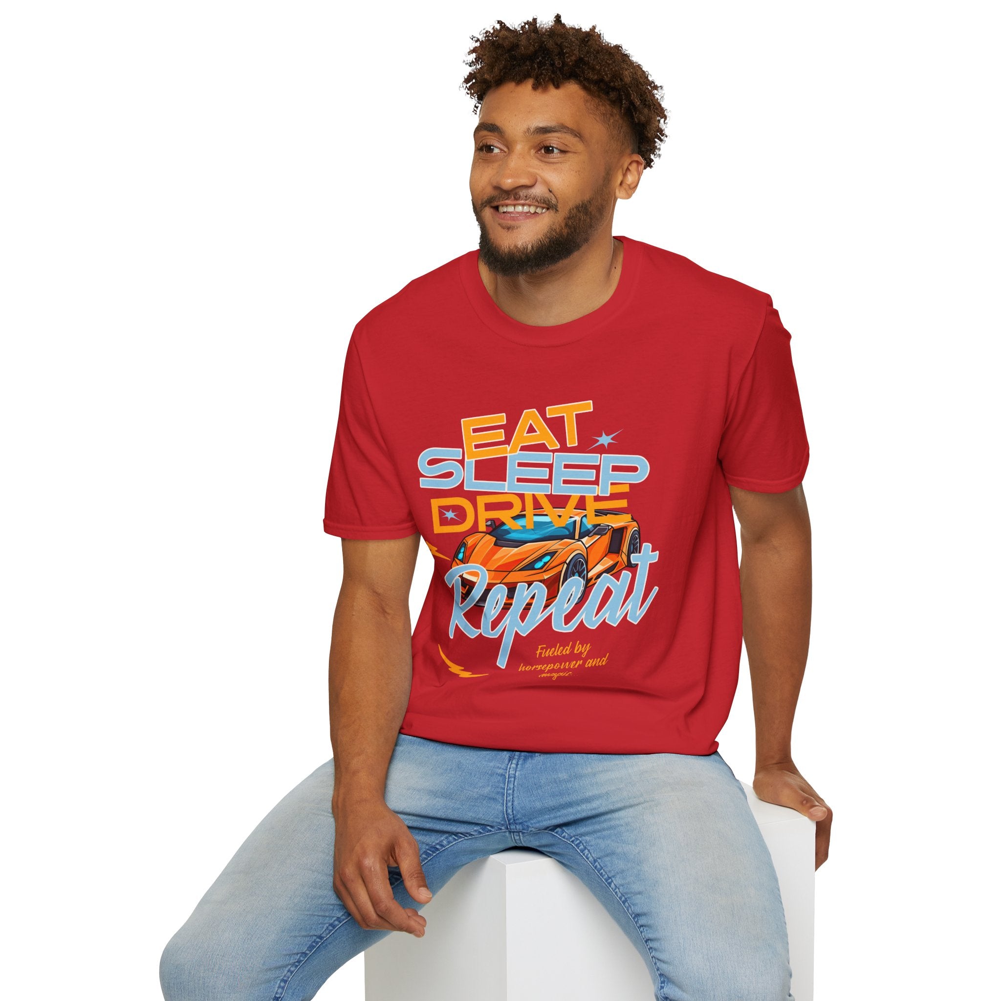 Eat Sleep Drive Repeat T-Shirt — Racing Car Graphic Tee for Motorsport Fans