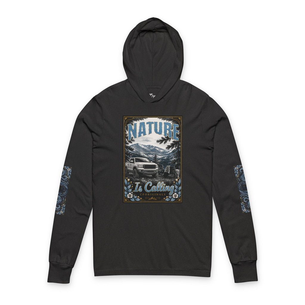 Nature Is Calling Hoodie Tee — Outdoor Adventure Long Sleeve Hooded Shirt