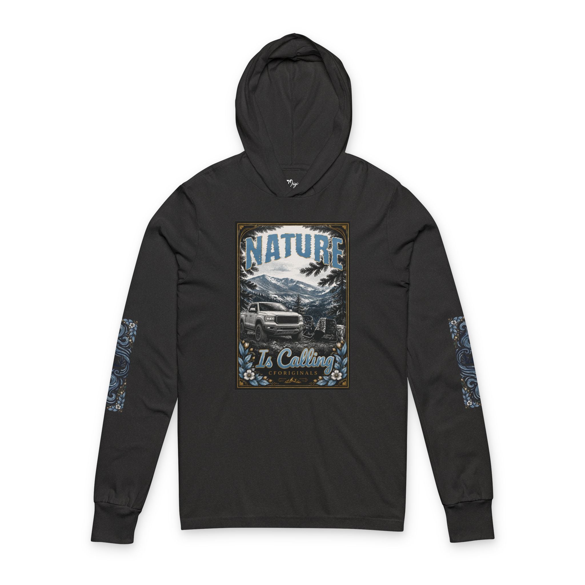 Nature Is Calling Hoodie Tee — Outdoor Adventure Long Sleeve Hooded Shirt