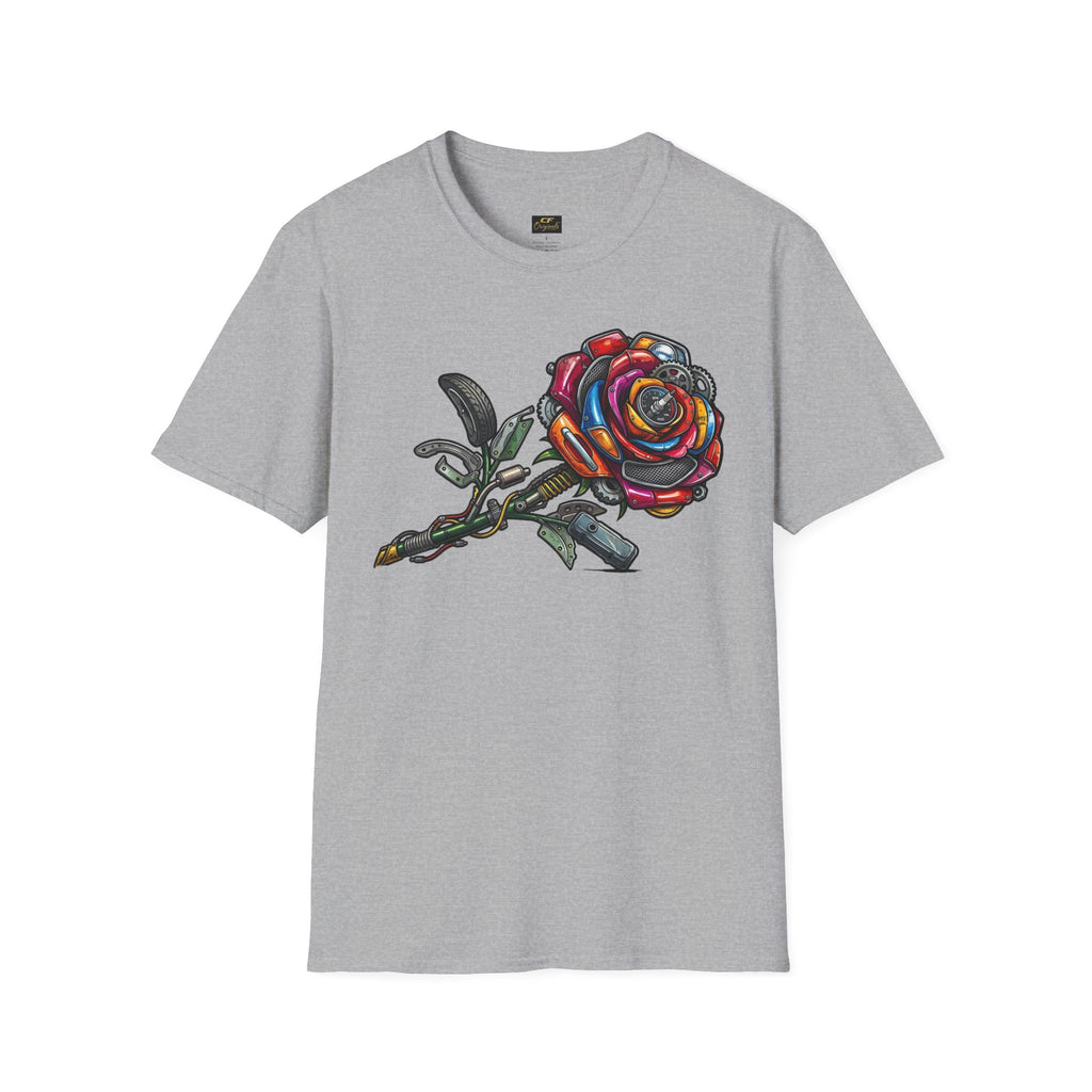 Colorful Mechanical Rose Graphic Tee