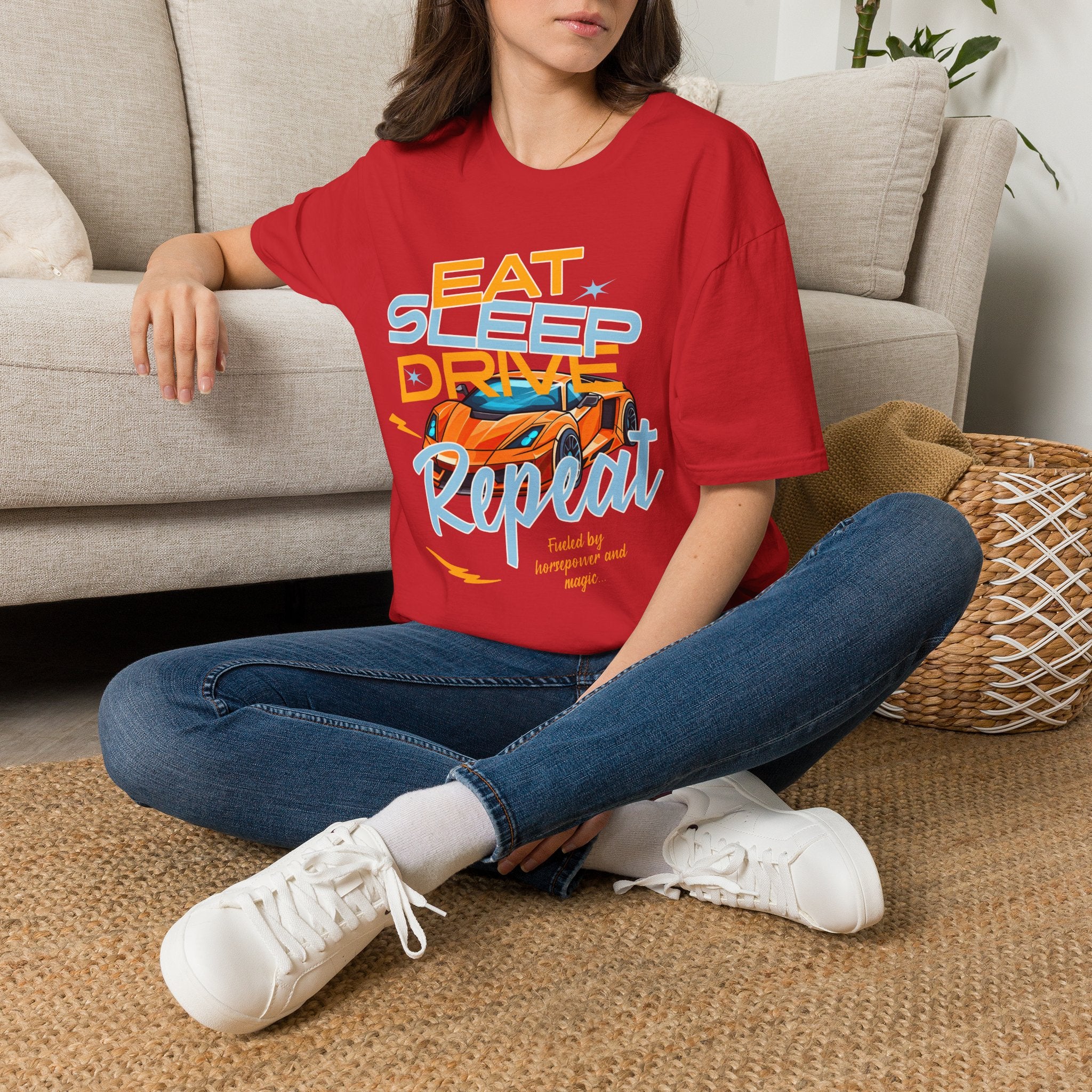 Eat Sleep Drive Repeat T-Shirt — Racing Car Graphic Tee for Motorsport Fans